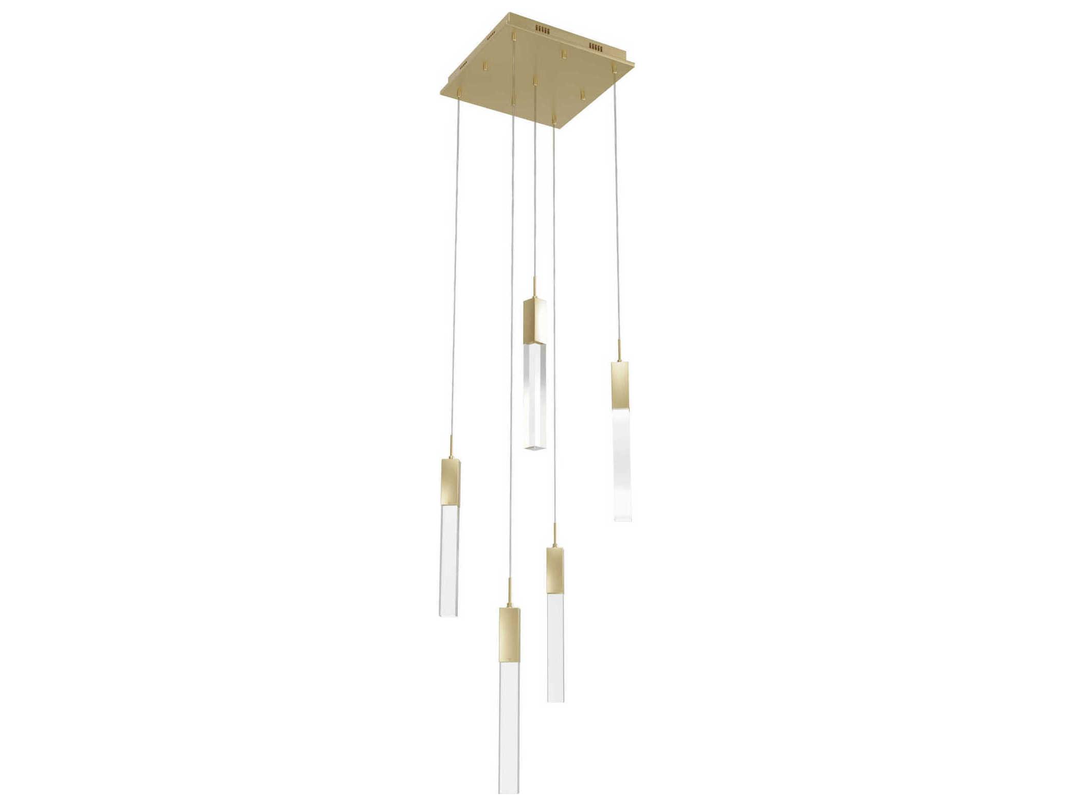 Avenue Lighting The Original Glacier 5-Light Brushed Brass Linear Pendant