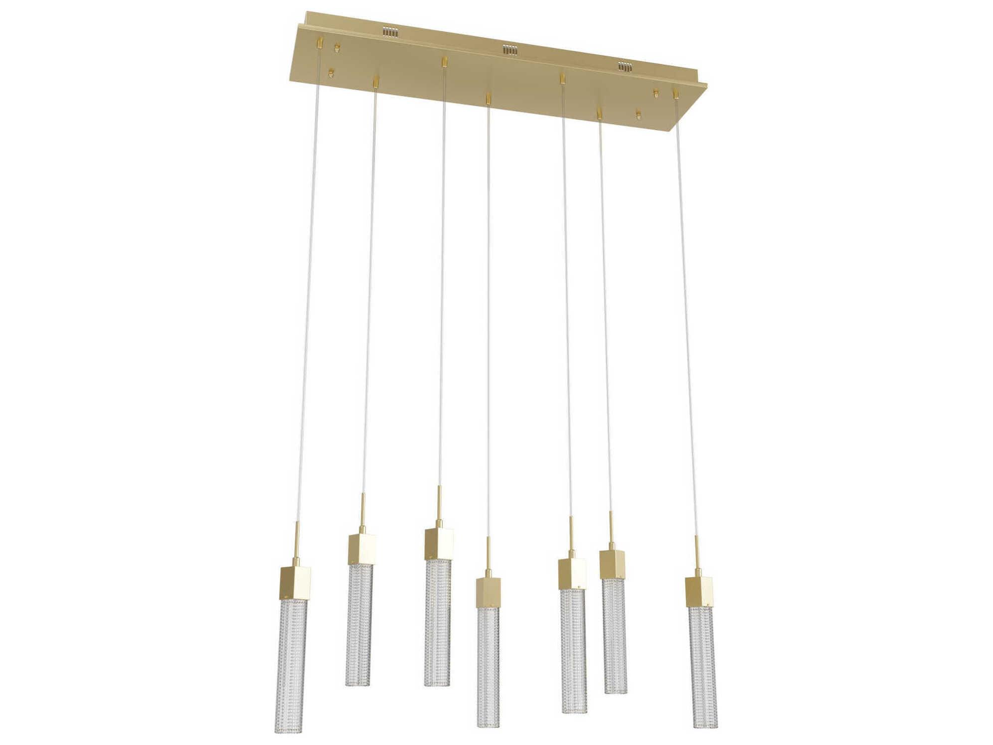 Avenue Lighting Boa 7-Light Brushed Brass Linear Island Pendant