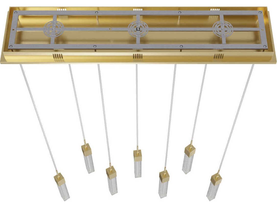 Avenue Lighting Boa 7-Light Brushed Brass Linear Island Pendant