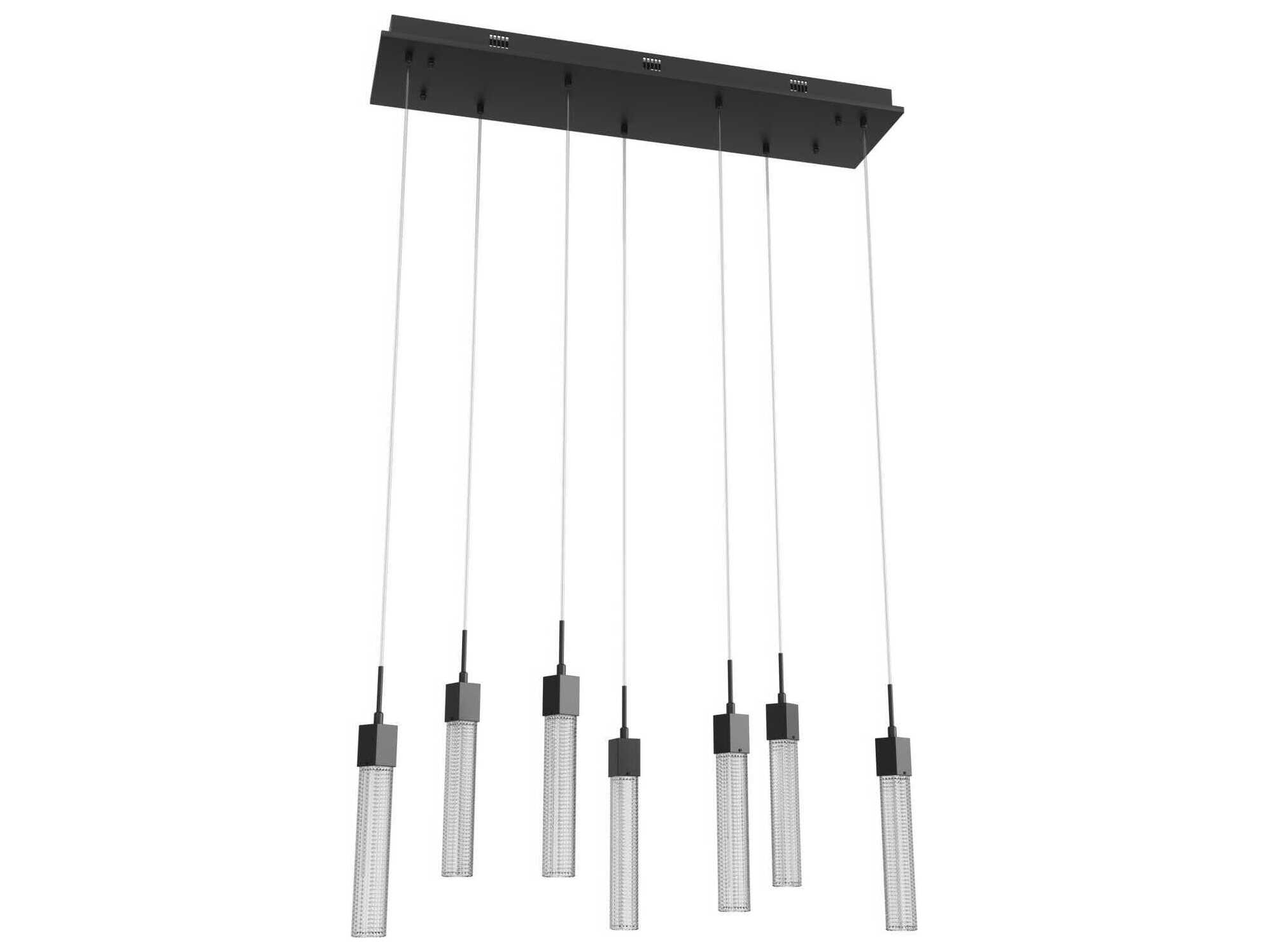 Avenue Lighting Boa 7-Light Black Linear Island Pendant