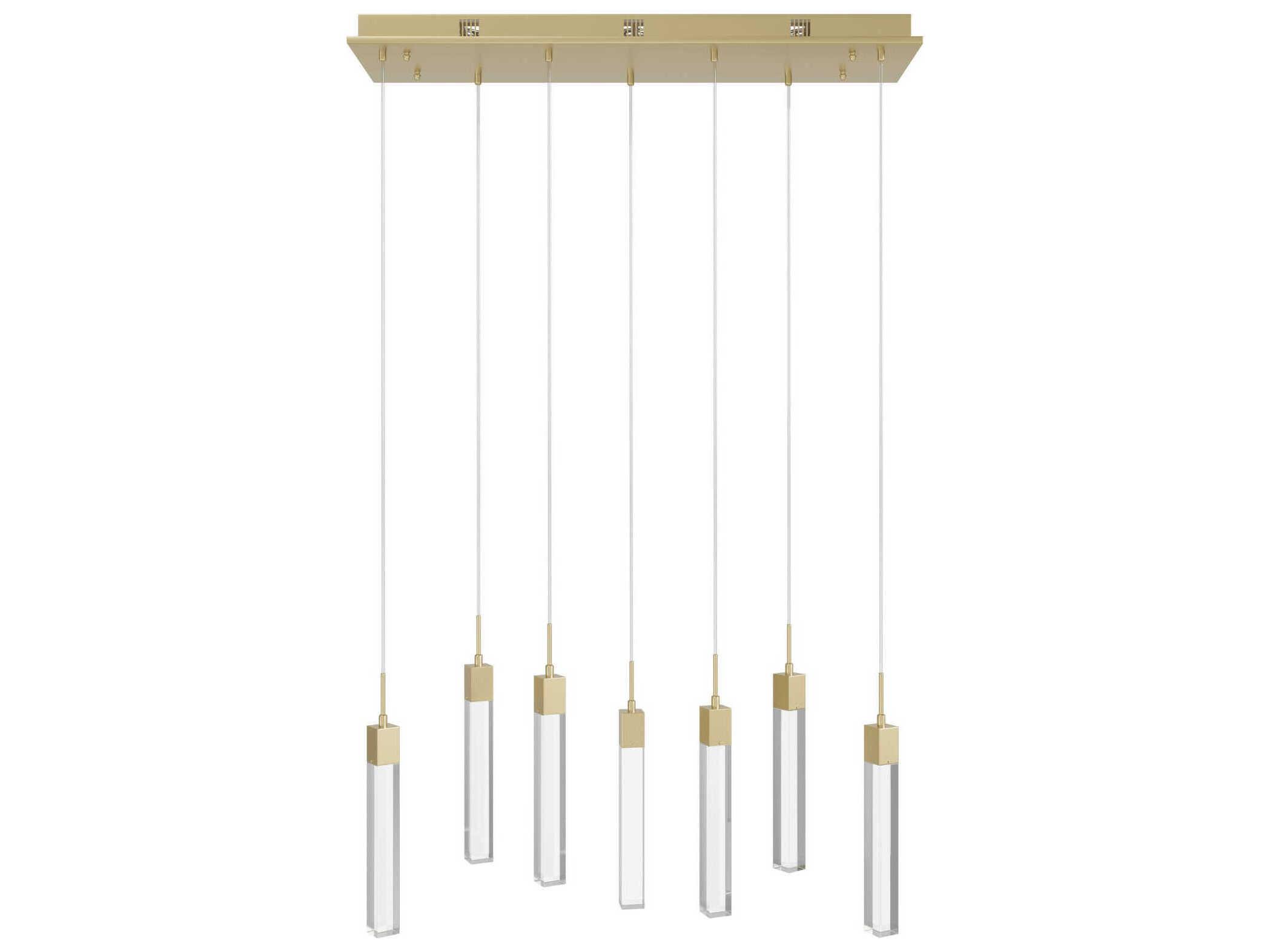 Avenue Lighting The Original Glacier 7-Light Brushed Brass Linear Pendant