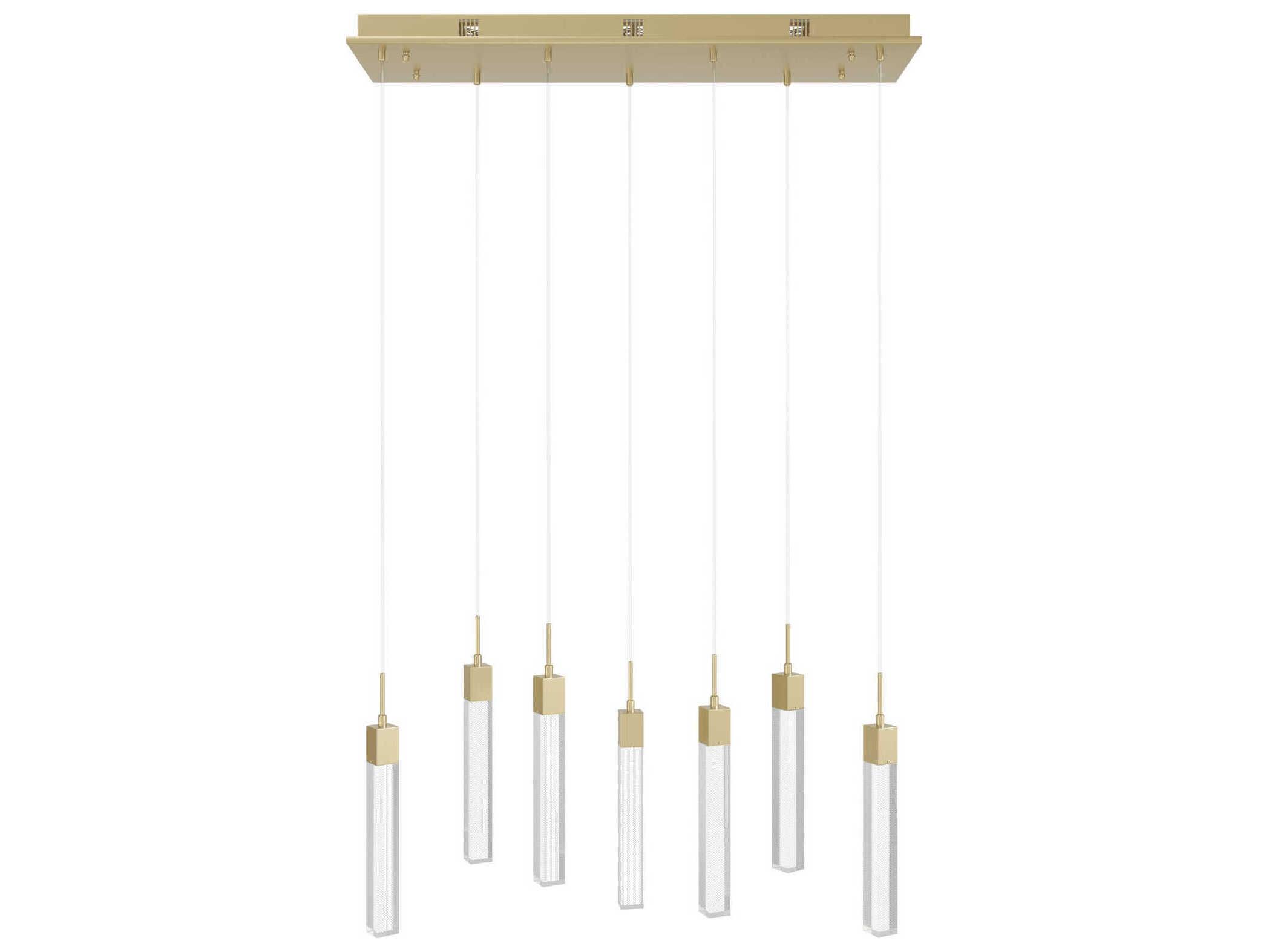 Avenue Lighting The Original Glacier 7-Light Brushed Brass Linear Pendant