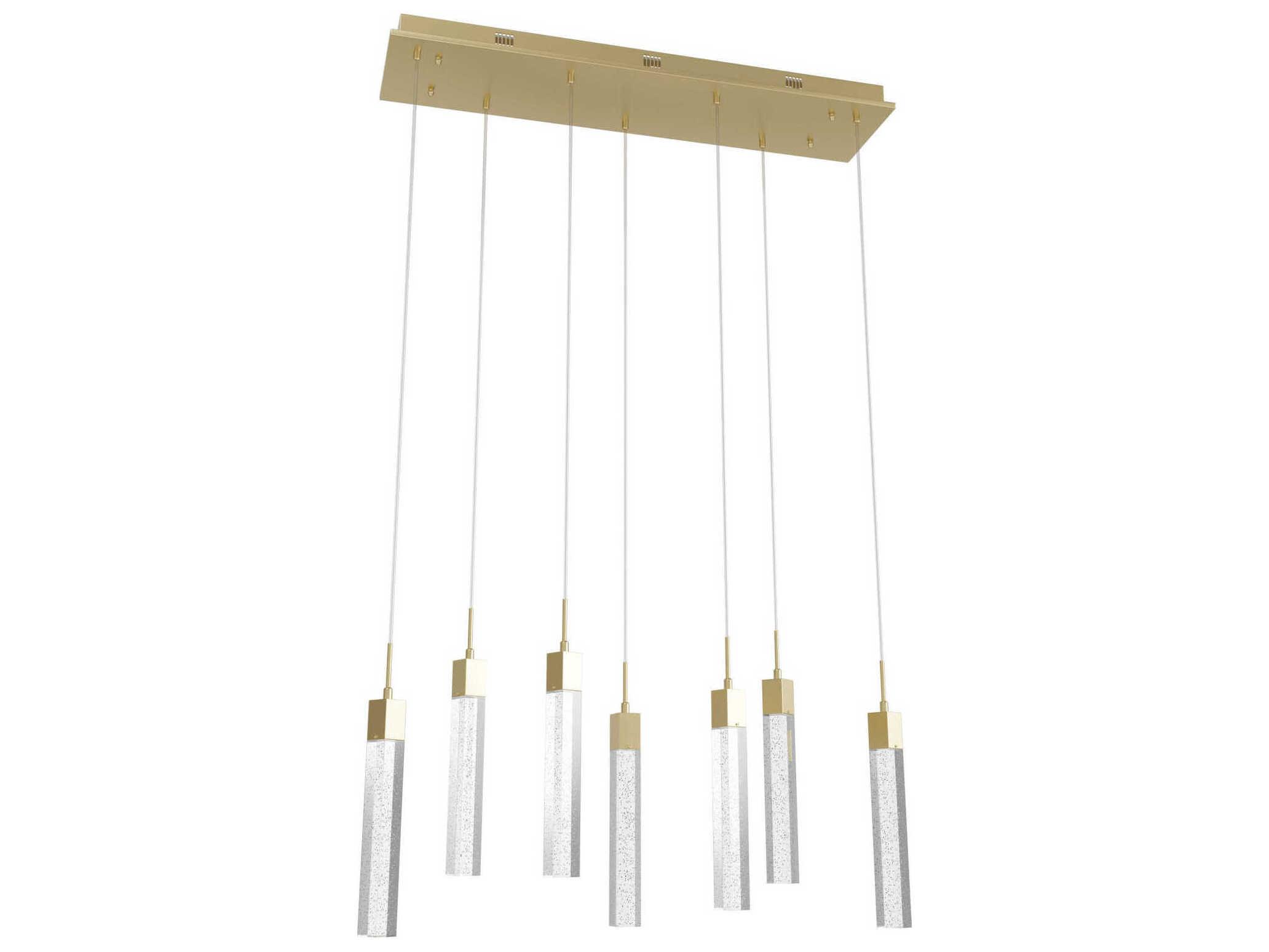 Avenue Lighting The Original Glacier 7-Light Brushed Brass Linear Pendant