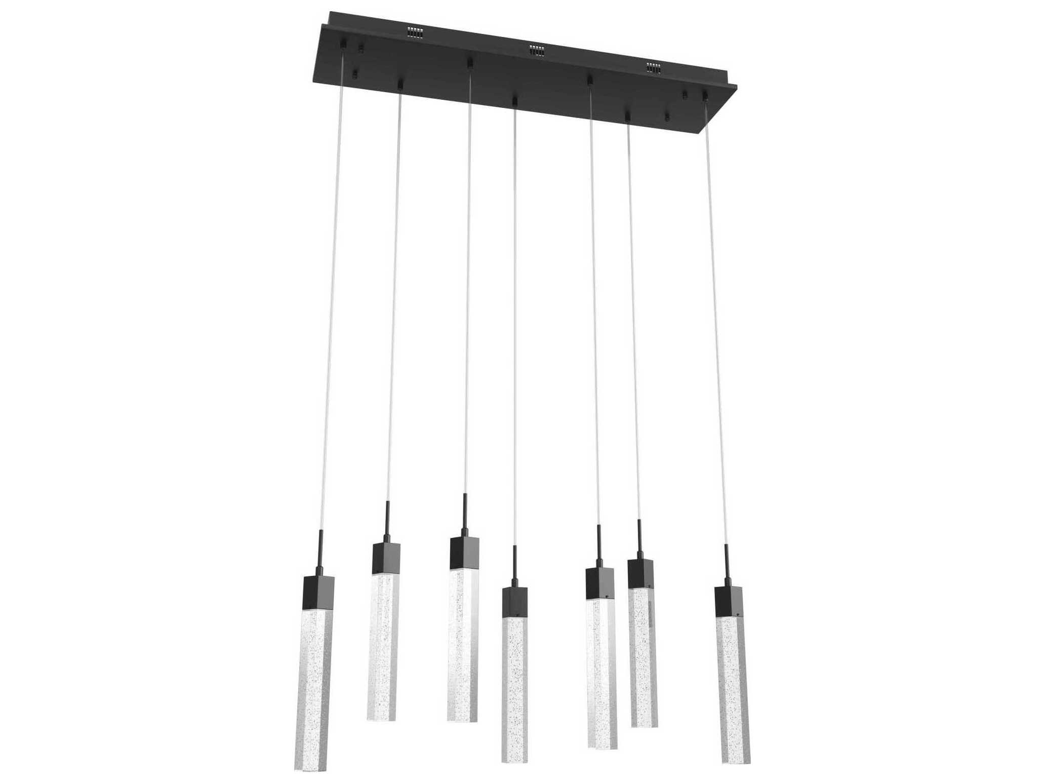 Avenue Lighting The Original Glacier 7-Light Black Linear Pendant