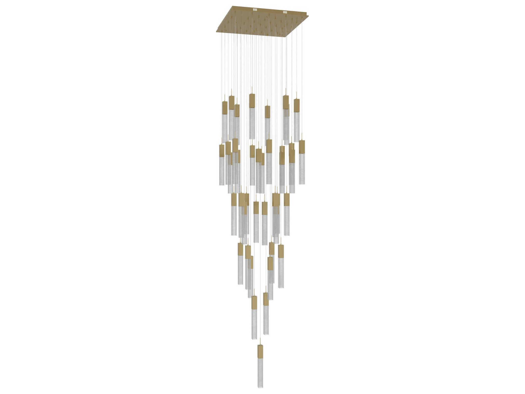 Avenue Lighting The Original Glacier 41-Light Brushed Brass Linear Pendant