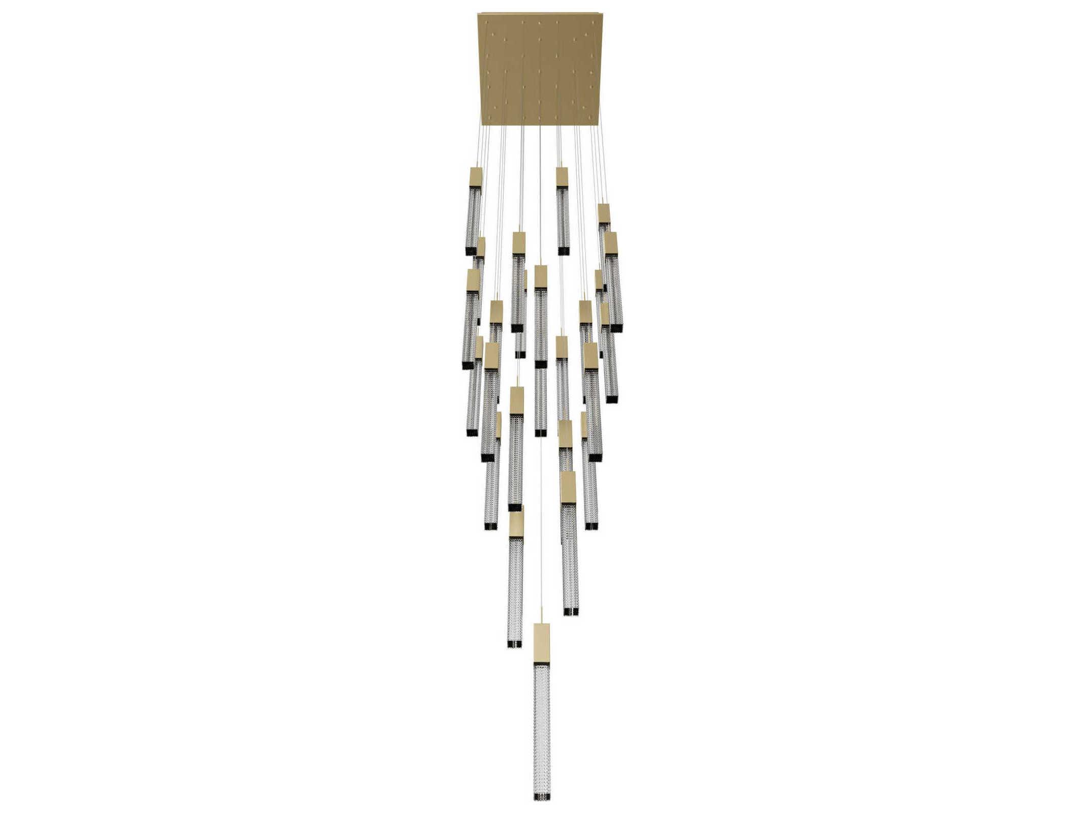 Avenue Lighting Boa 25-Light Brushed Brass Linear Pendant