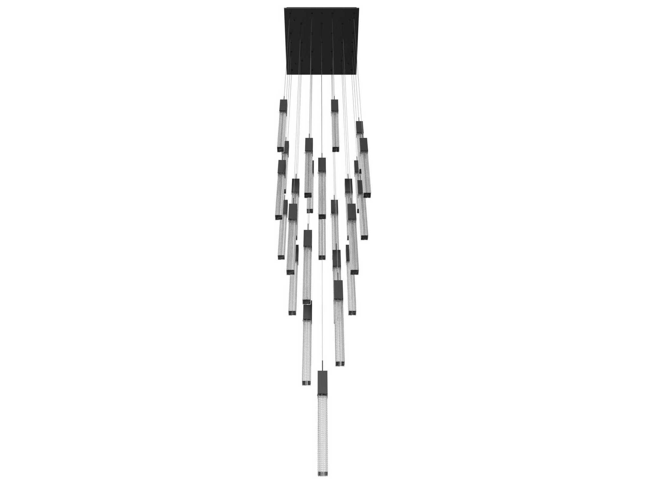 Avenue Lighting Boa 25-Light Black Linear Pendant