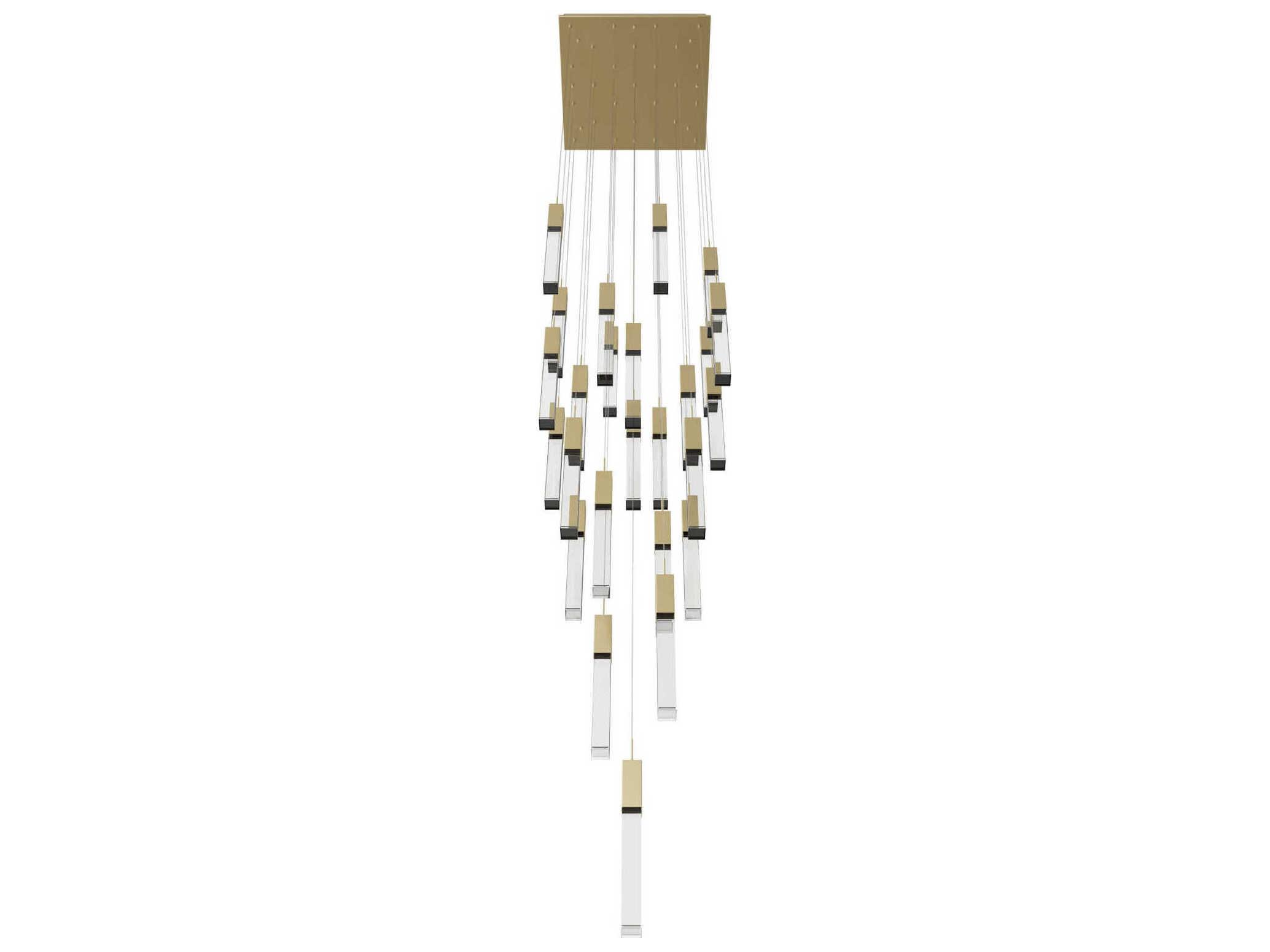 Avenue Lighting The Original Glacier 25-Light Brushed Brass Linear Pendant