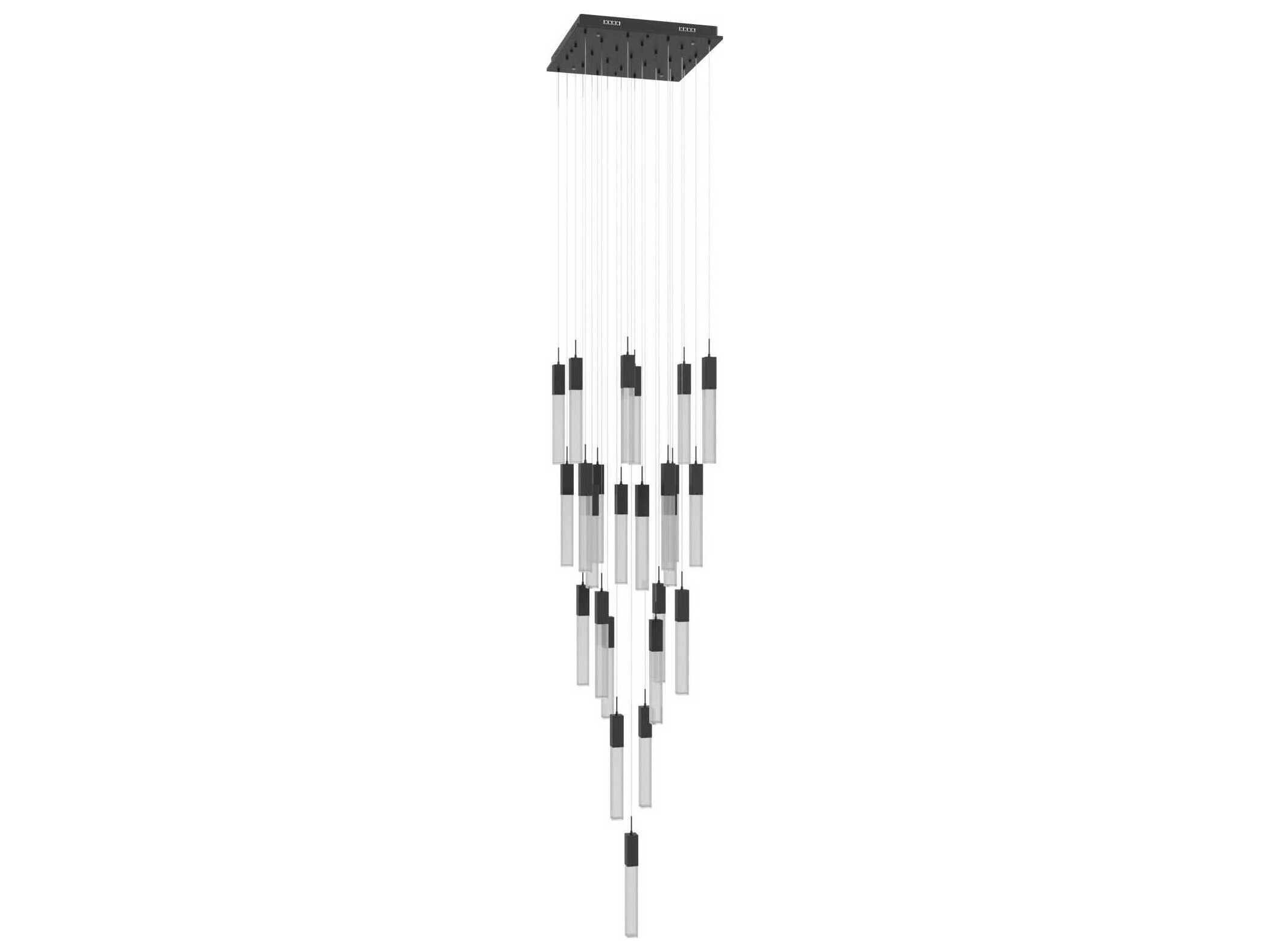 Avenue Lighting The Original Glacier 25-Light Black Linear Pendant
