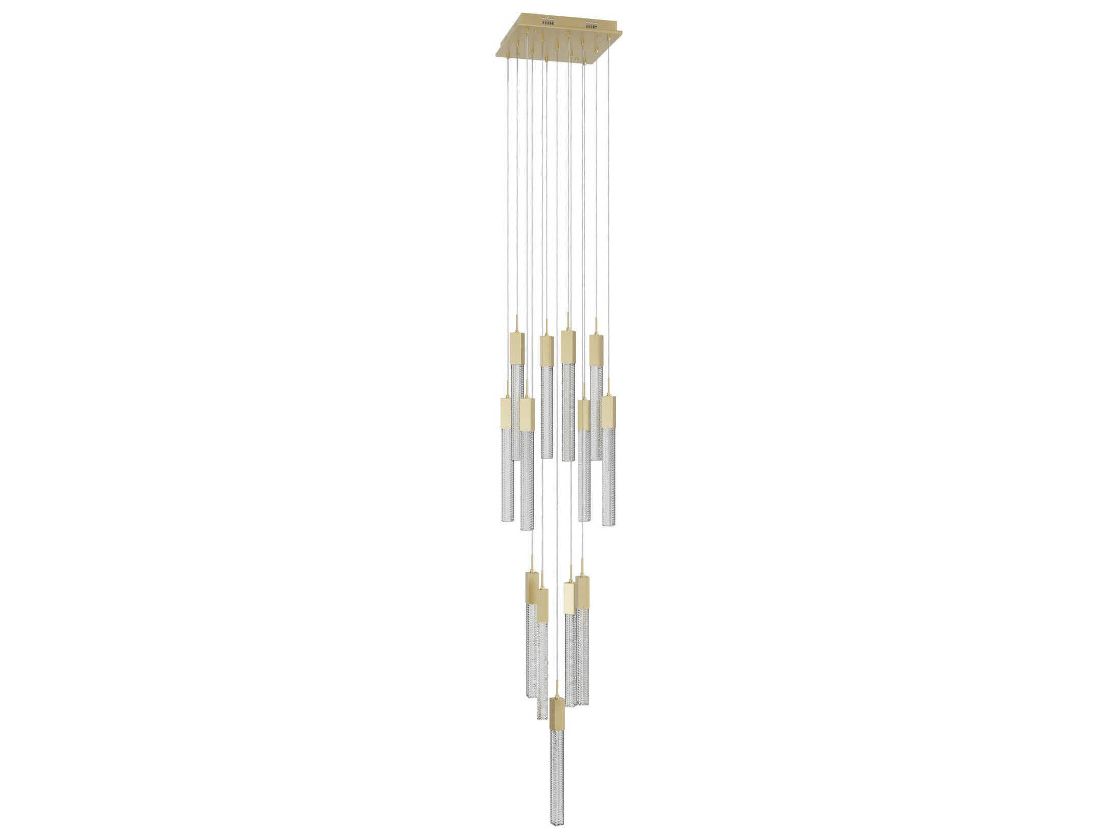 Avenue Lighting Boa 13-Light Brushed Brass Linear Pendant