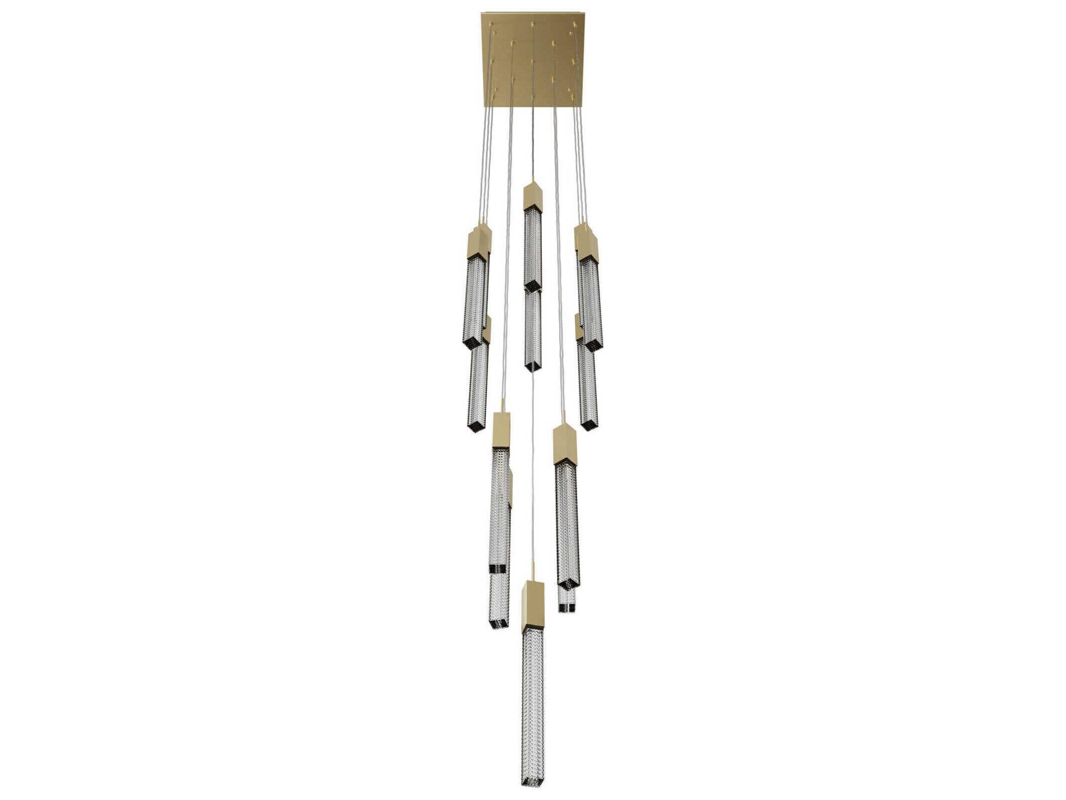 Avenue Lighting Boa 13-Light Brushed Brass Linear Pendant
