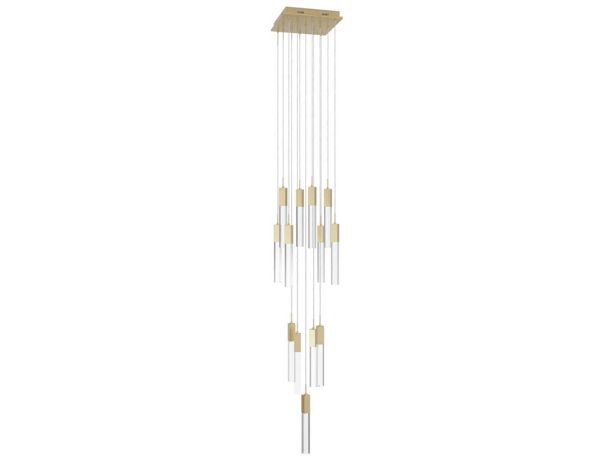 Avenue Lighting The Original Glacier 13-Light Brushed Brass Linear Pendant