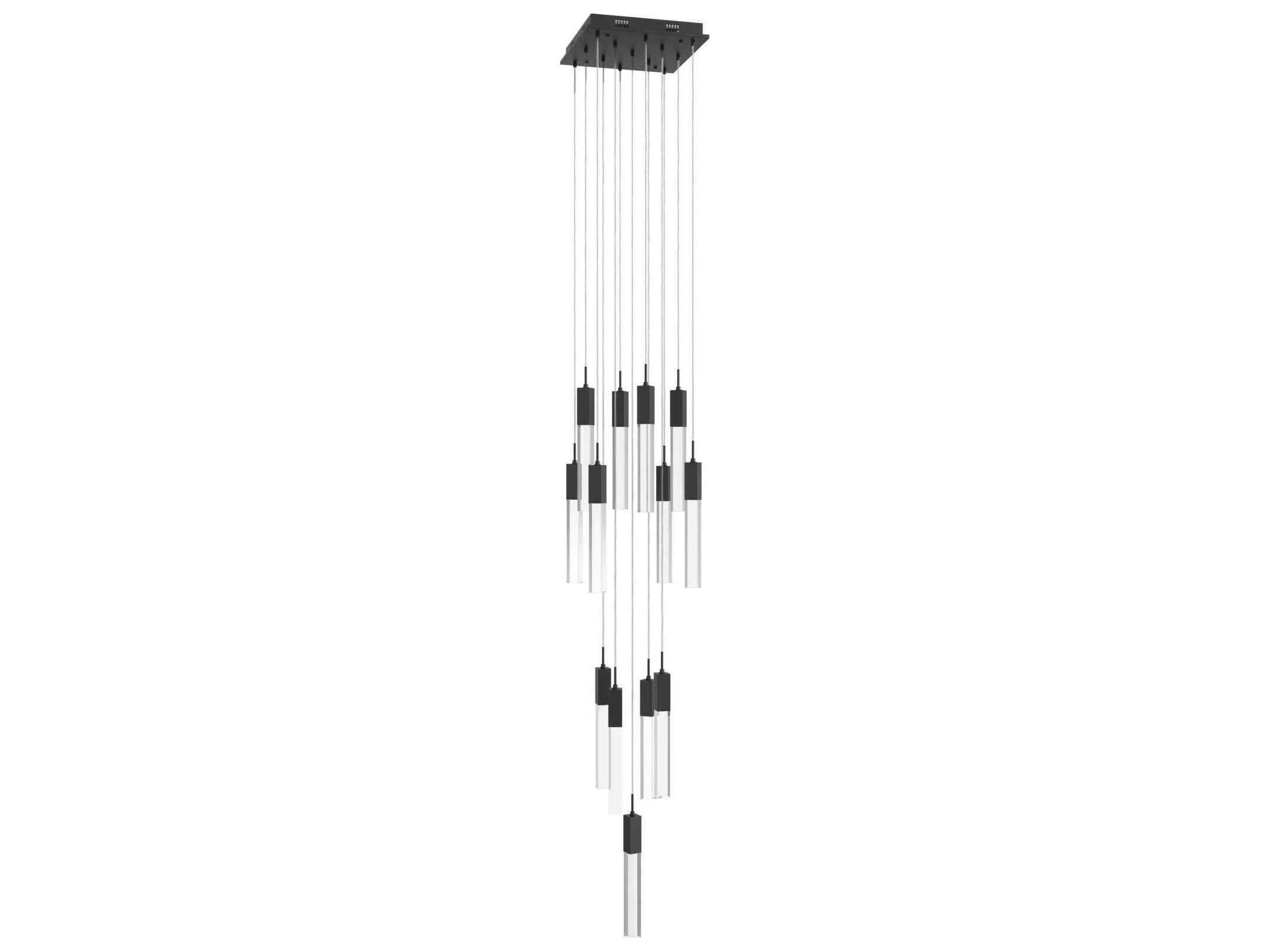 Avenue Lighting The Original Glacier 13-Light Black Linear Pendant