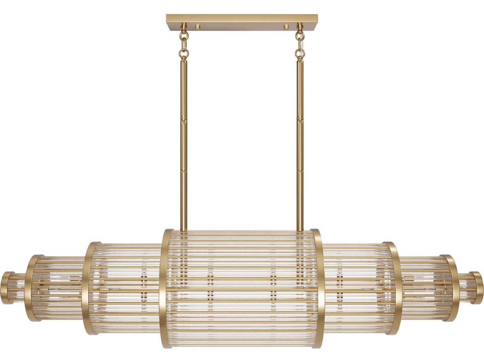 Avenue Lighting Waldorf 28-Light Aged Brass Linear Island Pendant