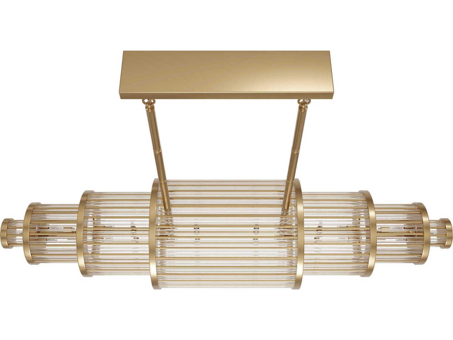 Avenue Lighting Waldorf 28-Light Aged Brass Linear Island Pendant