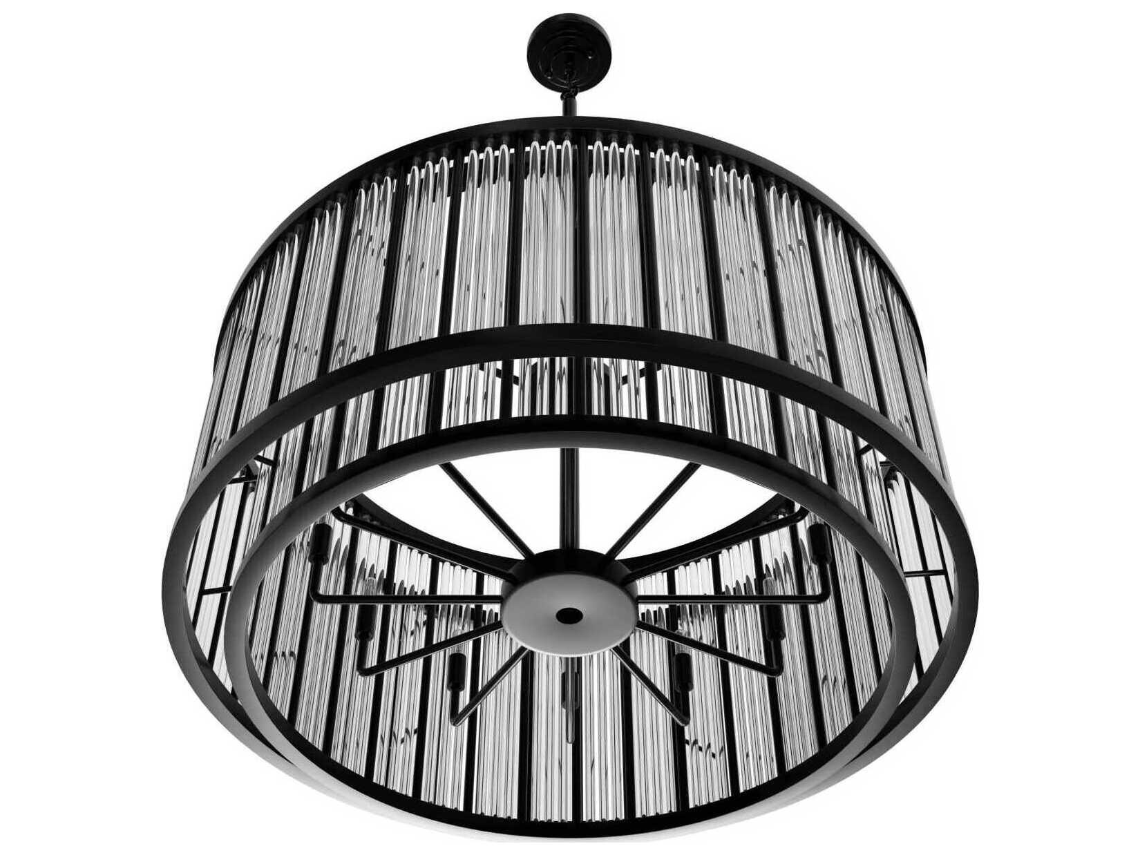 Avenue Lighting Waldorf 12-Light Polished Gunmetal Black Round Pendant