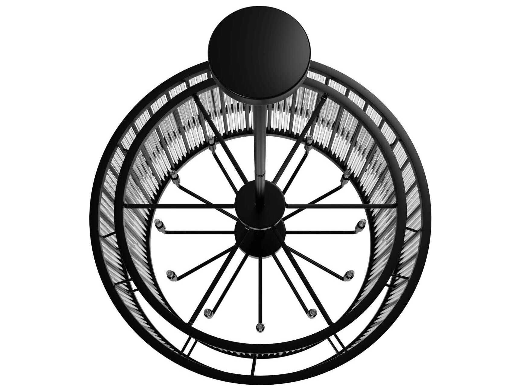 Avenue Lighting Waldorf 12-Light Polished Gunmetal Black Round Pendant