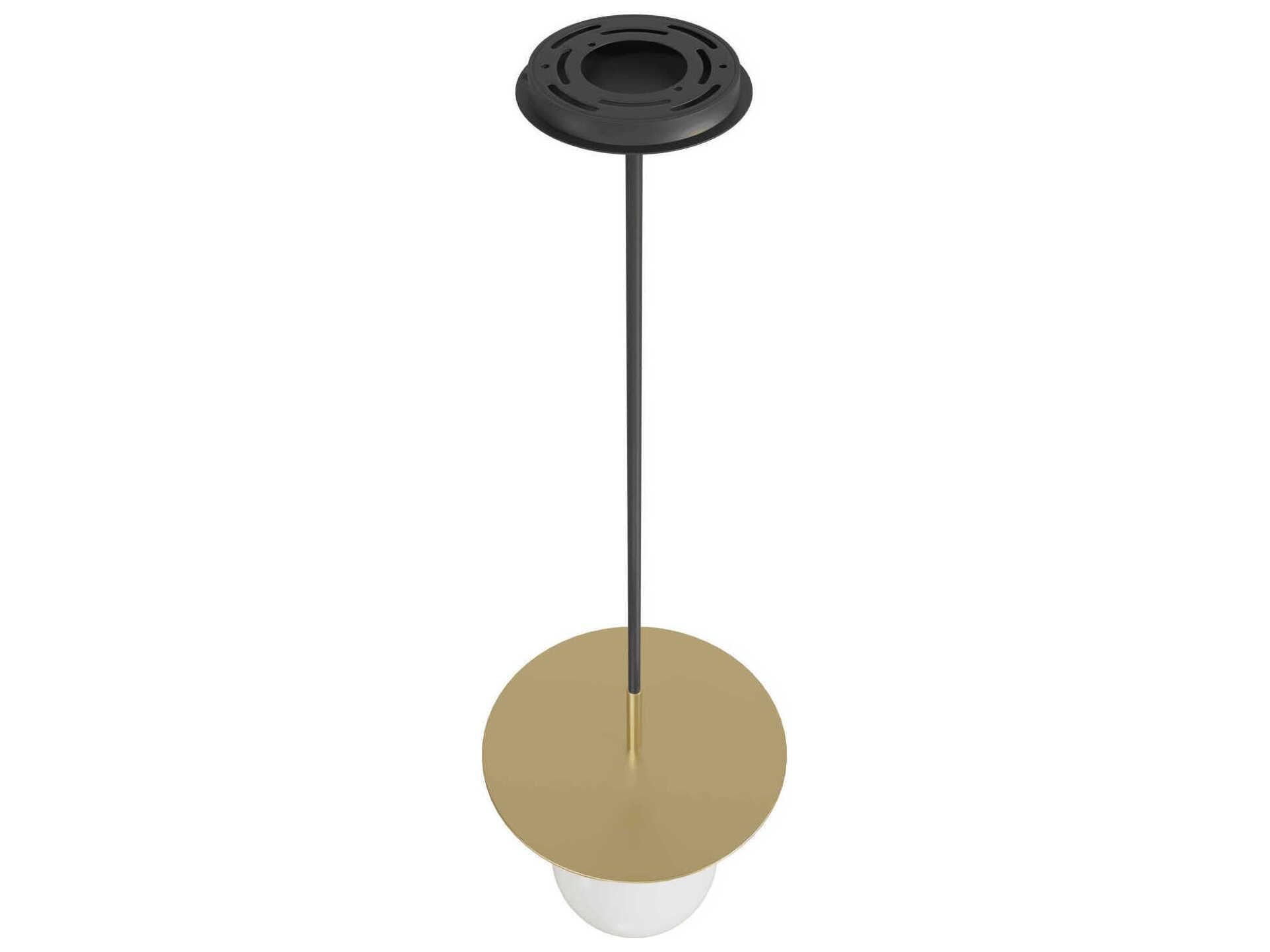 Avenue Lighting Newport 1-Light Brushed Brass Black Mini Pendant