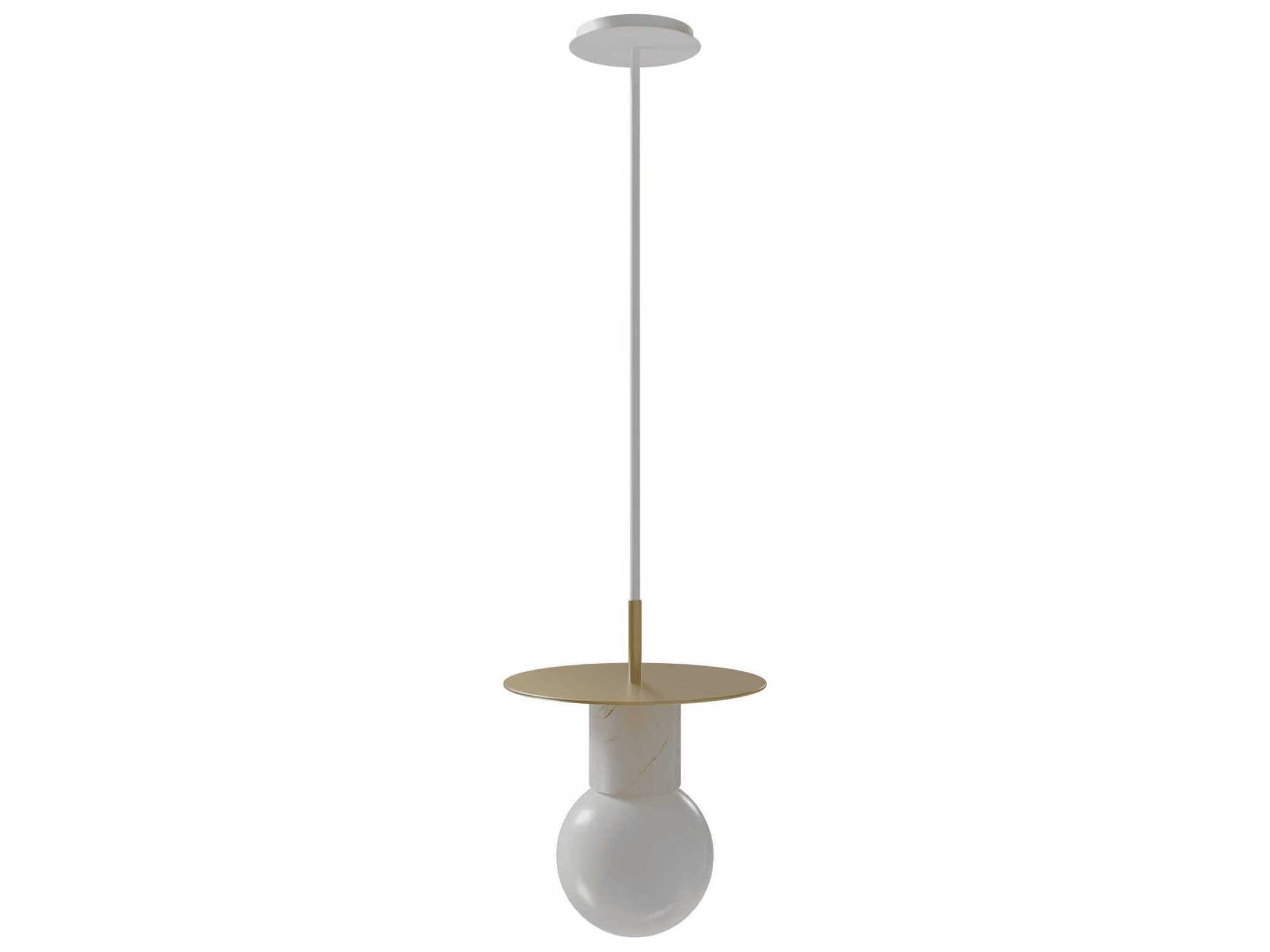 Avenue Lighting Newport 1-Light Brushed Brass White Mini Pendant
