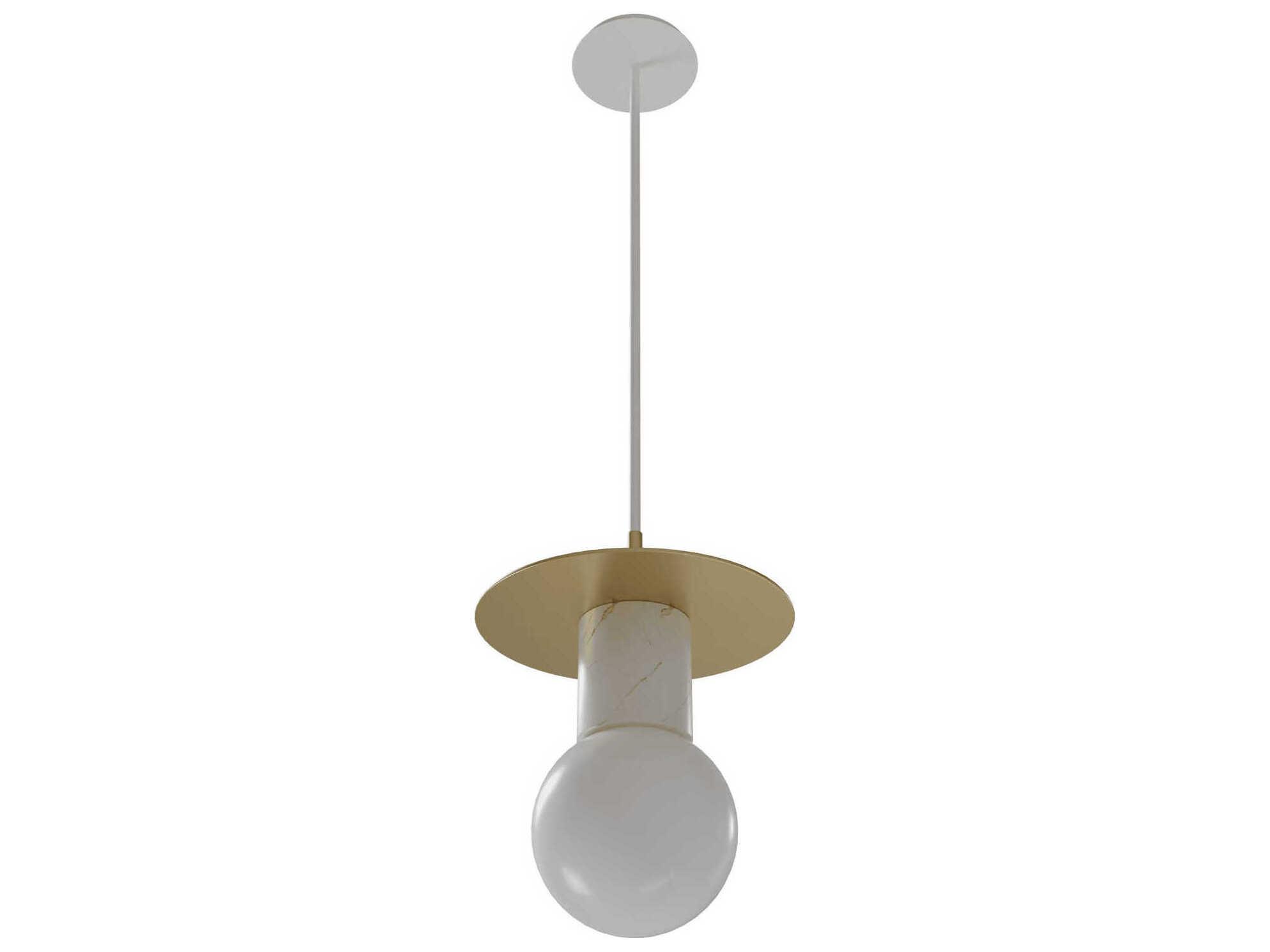 Avenue Lighting Newport 1-Light Brushed Brass White Mini Pendant