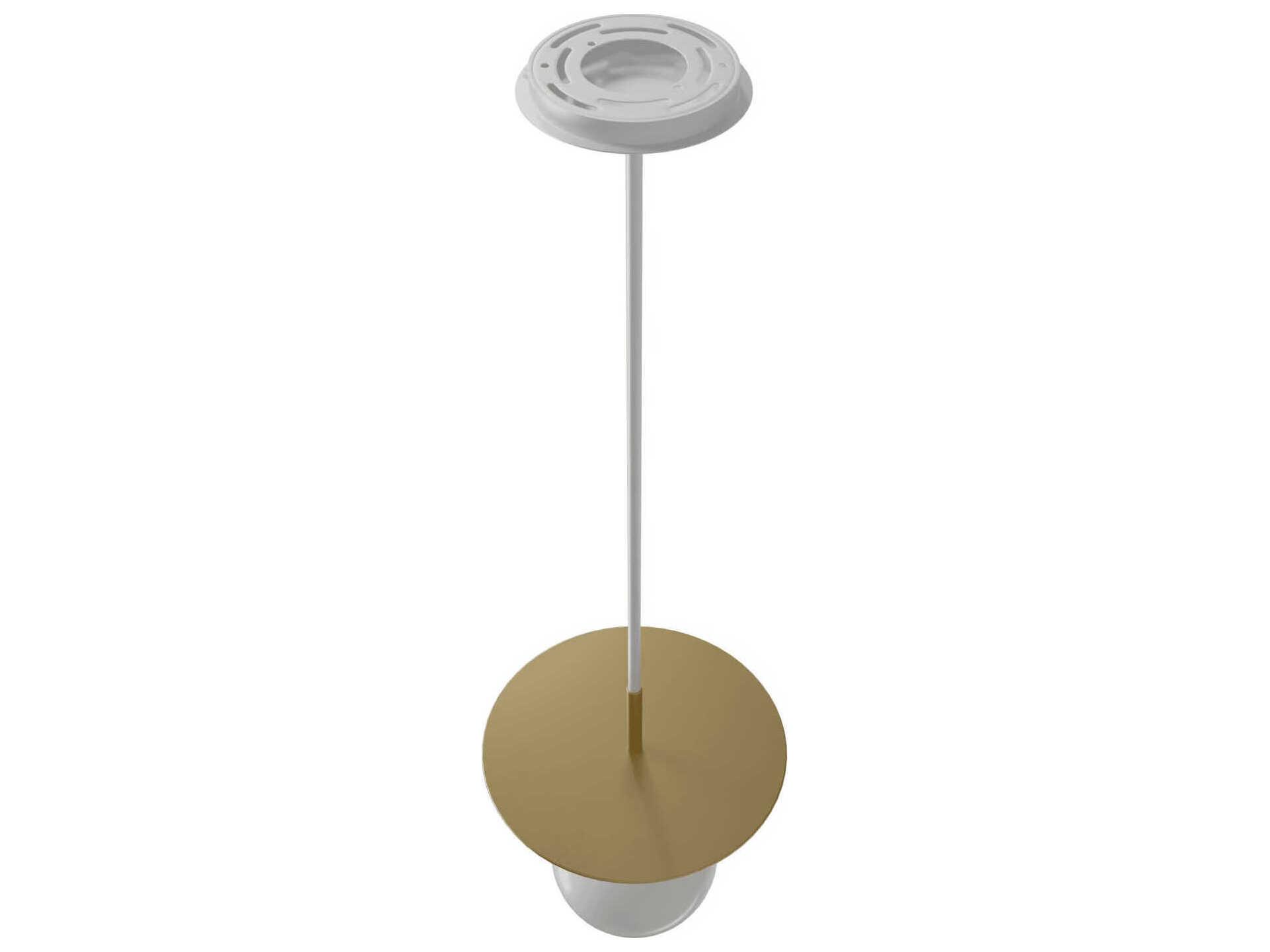 Avenue Lighting Newport 1-Light Brushed Brass White Mini Pendant