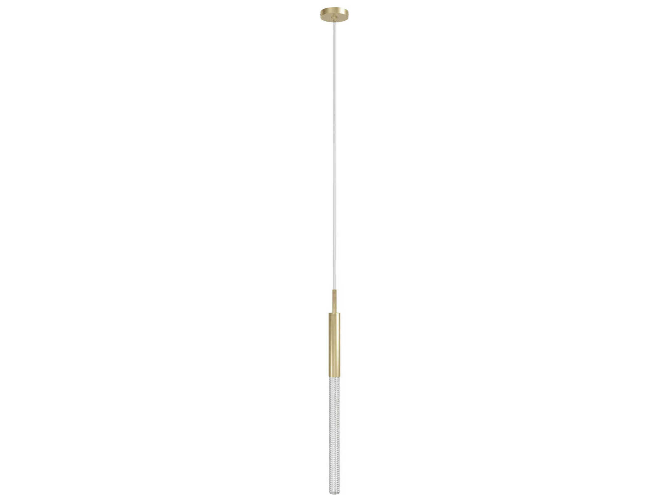 Avenue Lighting Main St 1-Light Brushed Brass Cylinder Linear Mini Pendant