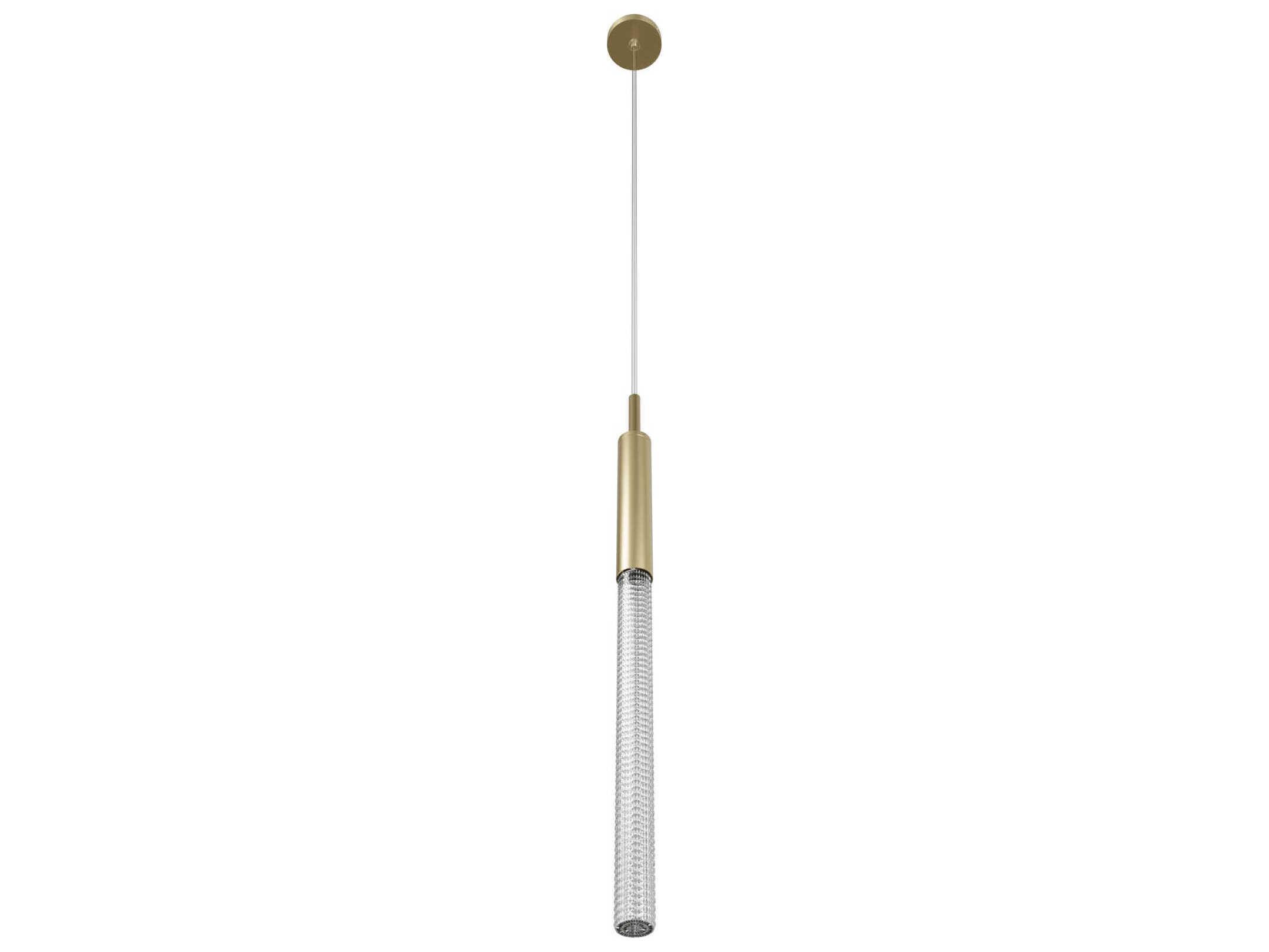 Avenue Lighting Main St 1-Light Brushed Brass Cylinder Linear Mini Pendant