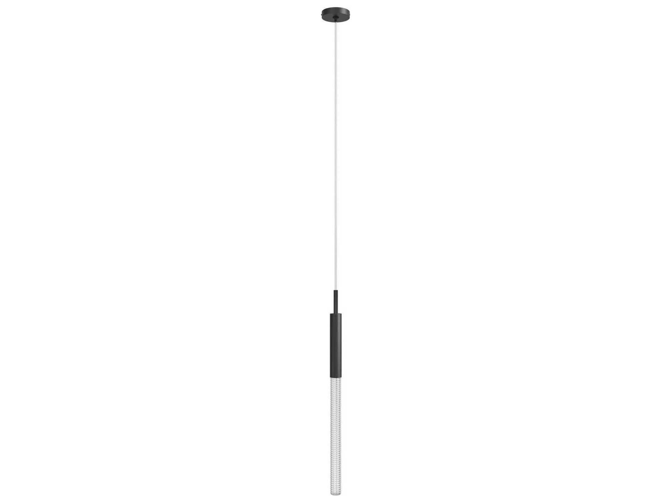 Avenue Lighting Main St 1-Light Black Cylinder Linear Mini Pendant