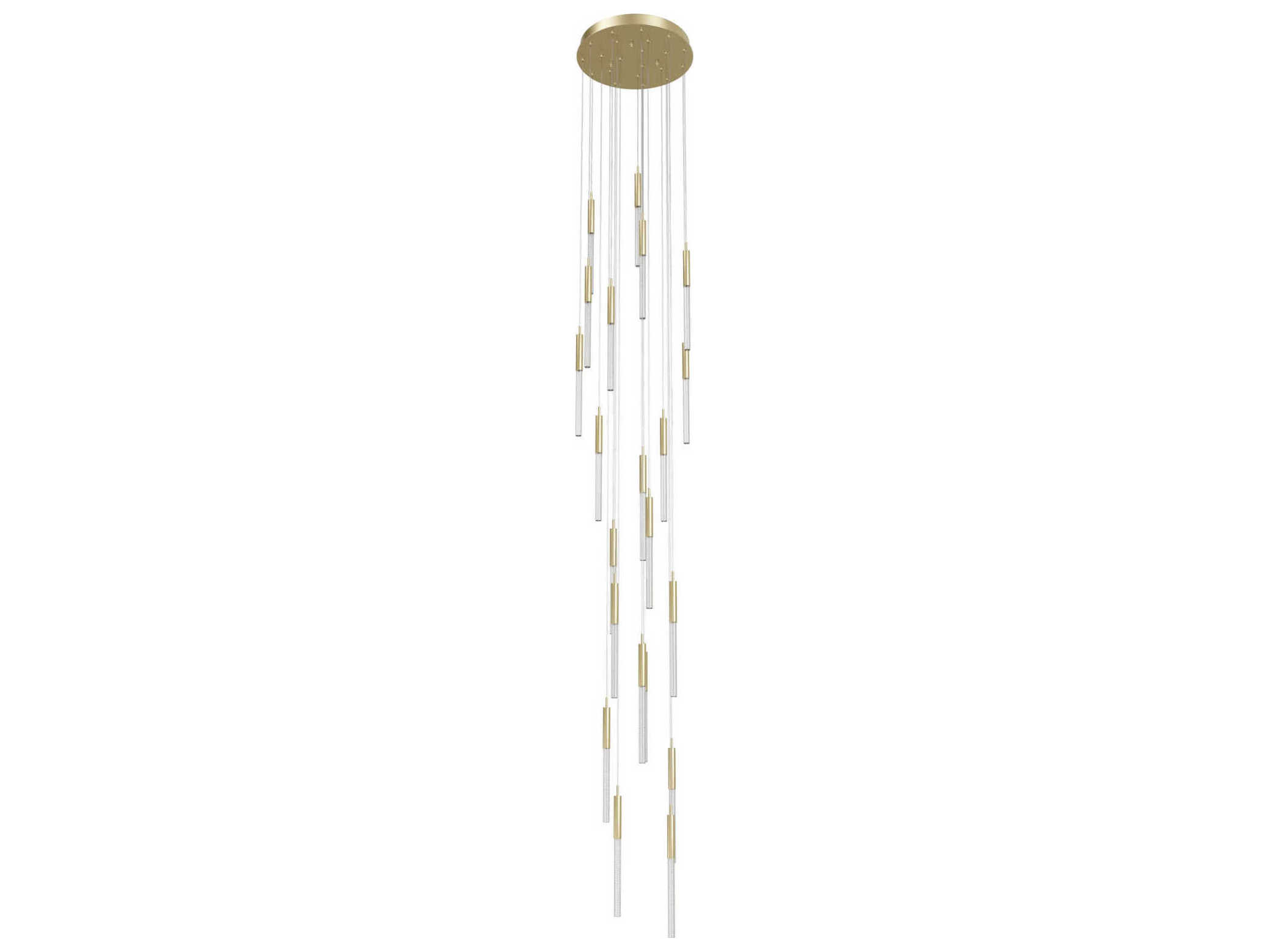 Avenue Lighting Main St 21-Light Brushed Brass Linear Pendant