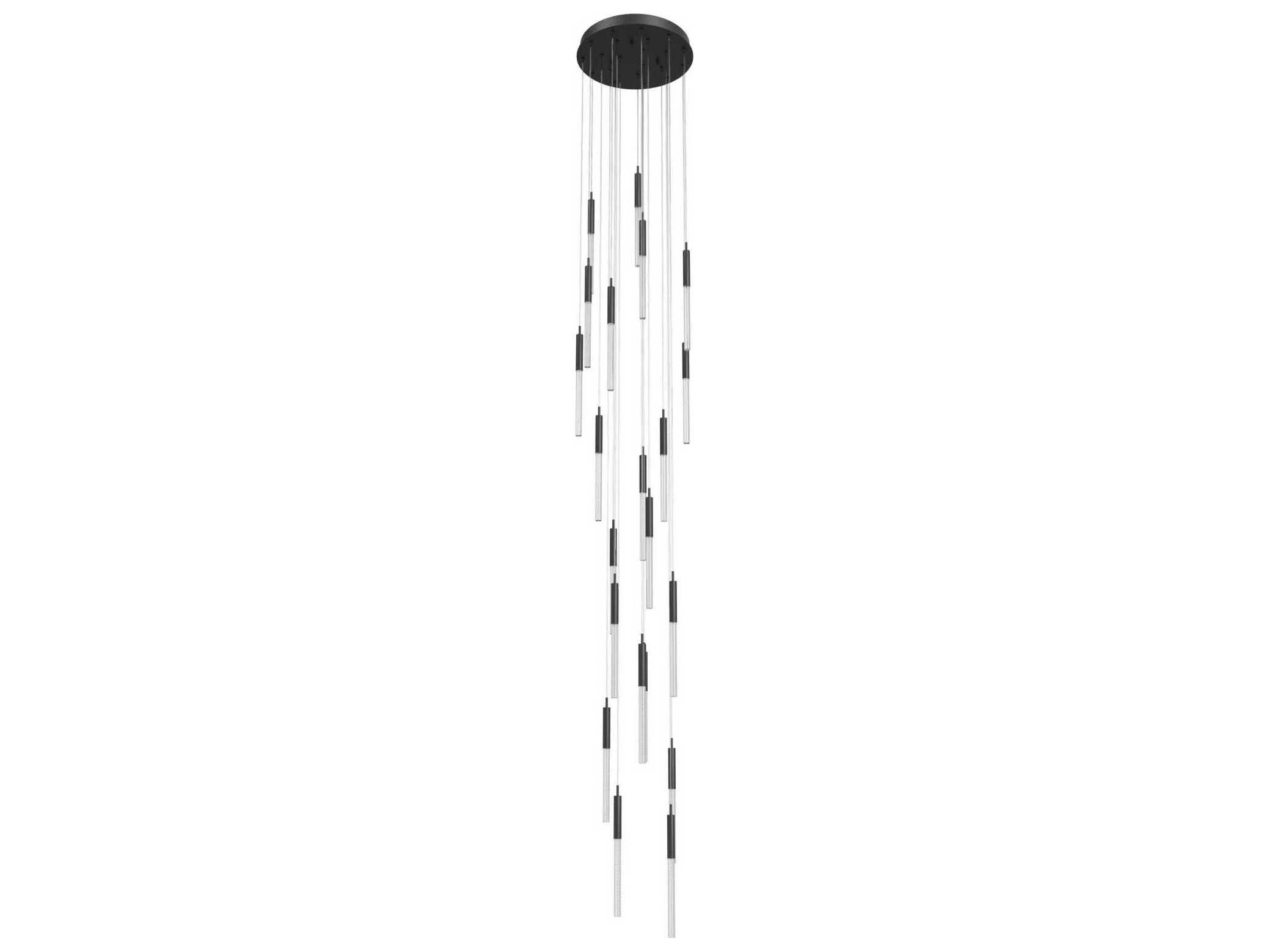 Avenue Lighting Main St 21-Light Black Linear Pendant
