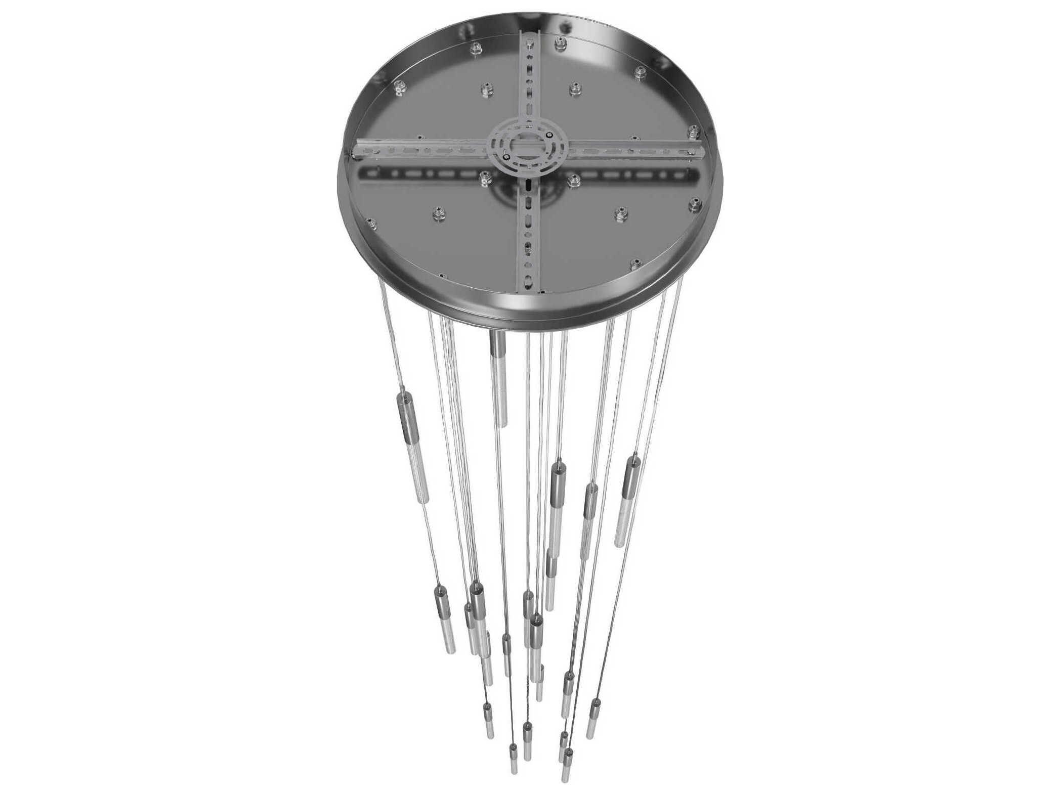 Avenue Lighting Main St 21-Light Polished Nickel Linear Pendant