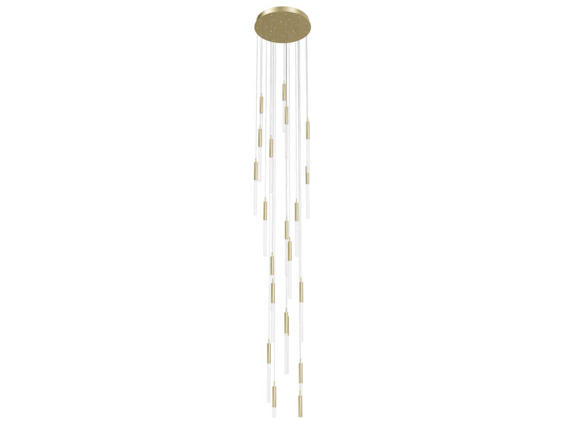 Avenue Lighting Main St 21-Light Brushed Brass Linear Pendant
