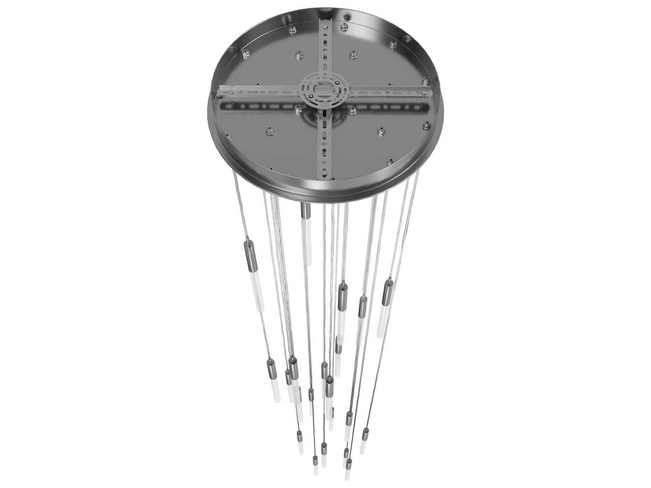 Avenue Lighting Main St 21-Light Polished Nickel Linear Pendant