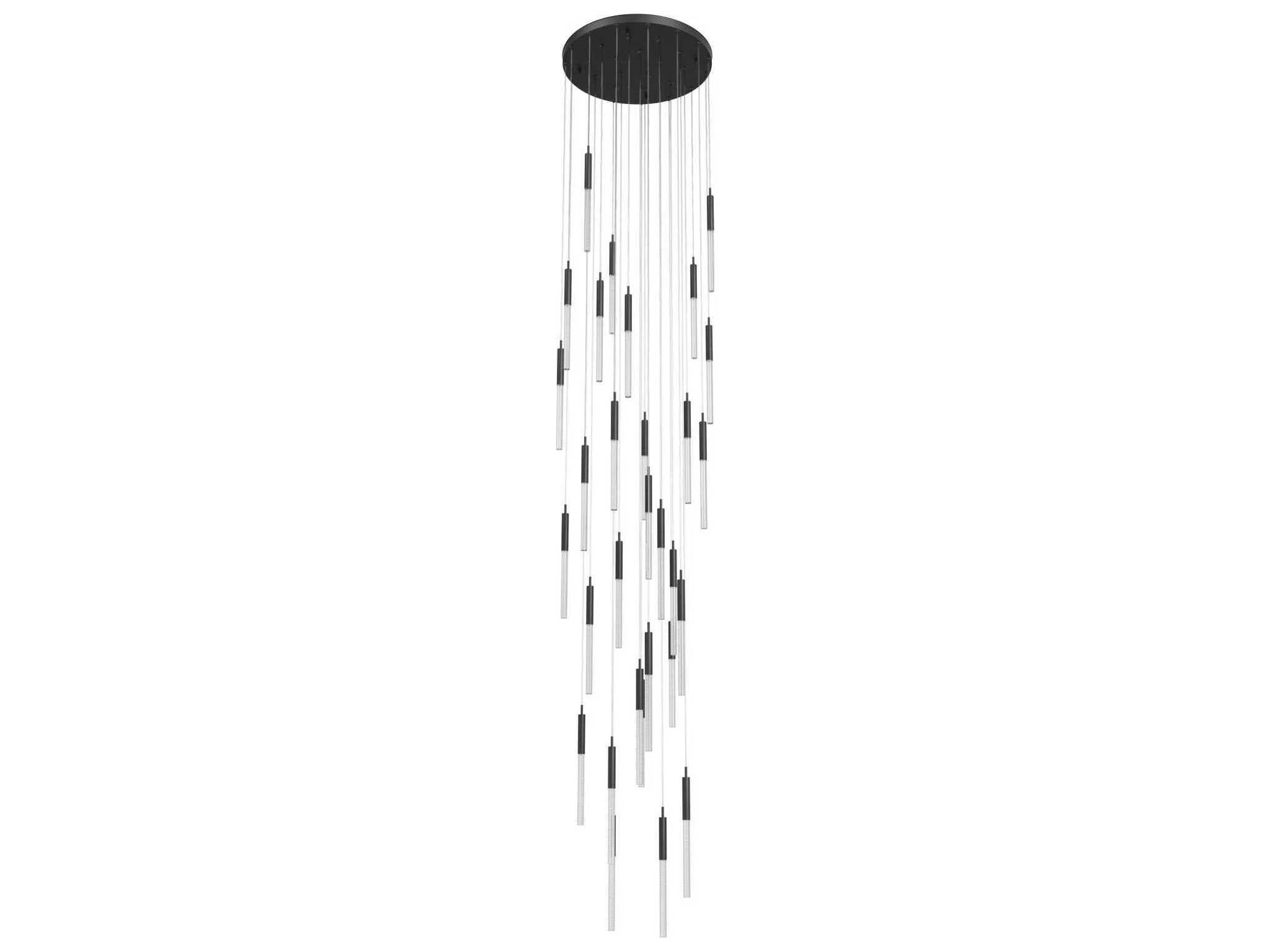 Avenue Lighting Main St 31-Light Black Linear Pendant