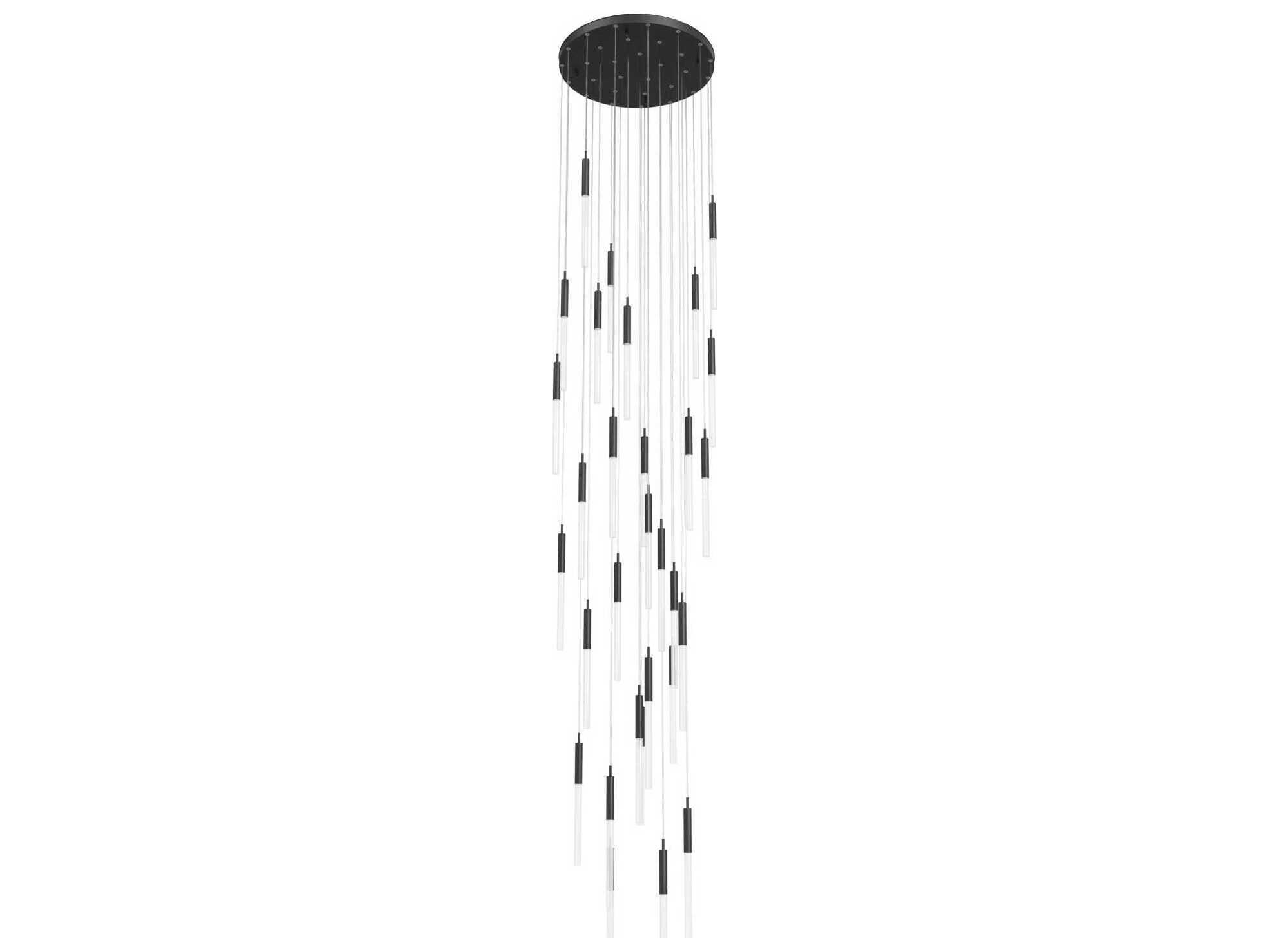 Avenue Lighting Main St 31-Light Black Linear Pendant