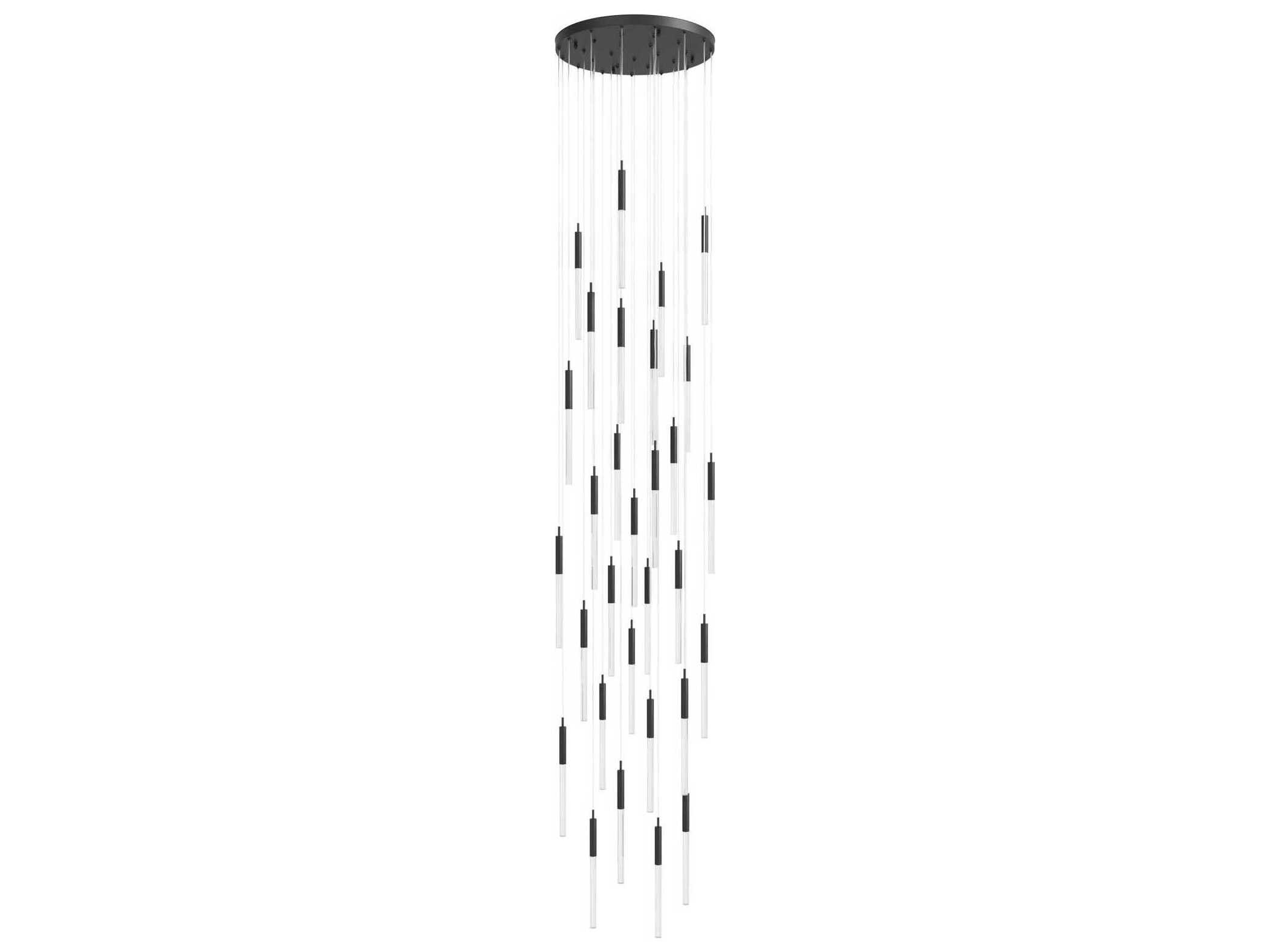 Avenue Lighting Main St 31-Light Black Linear Pendant