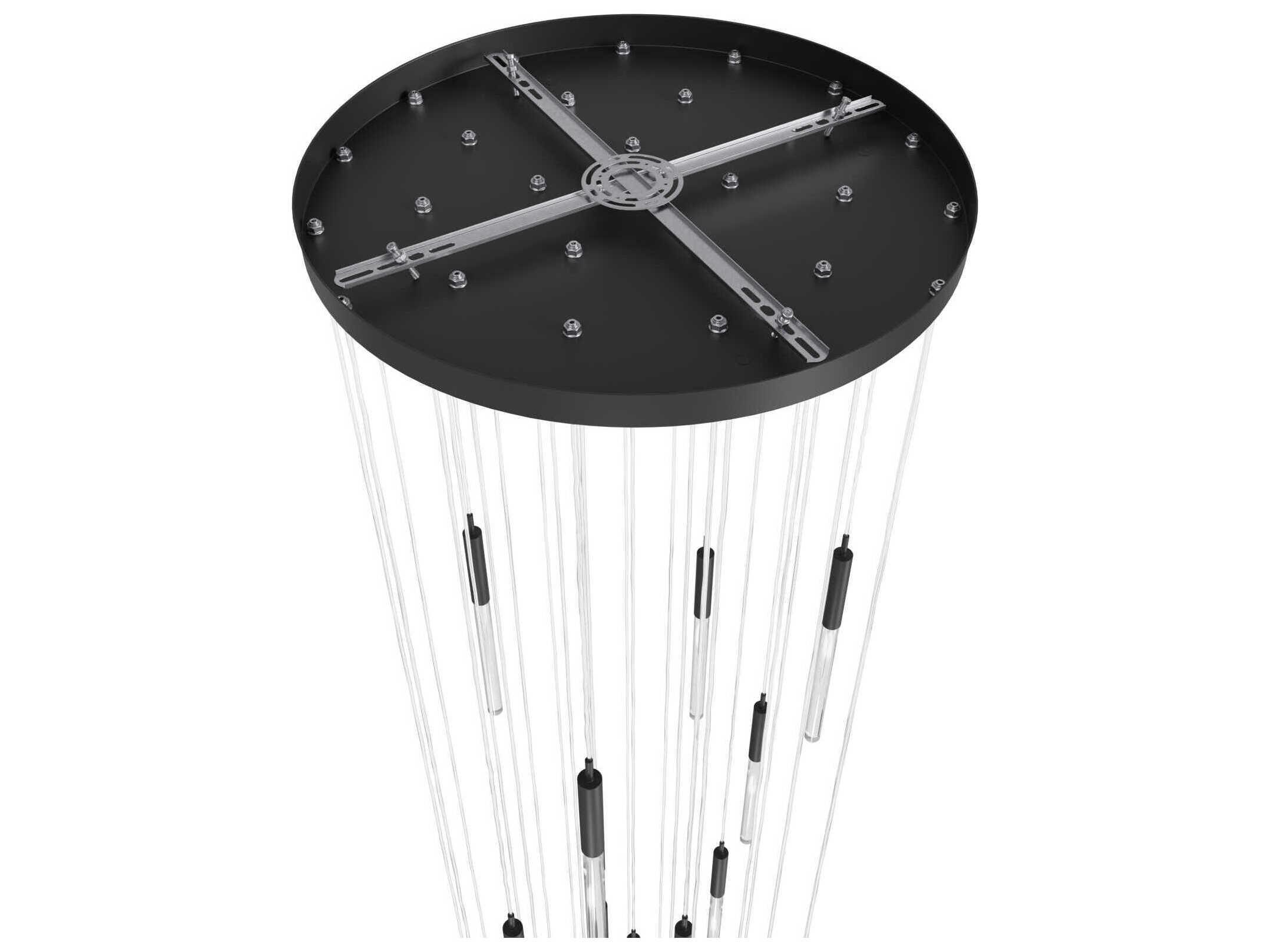 Avenue Lighting Main St 31-Light Black Linear Pendant