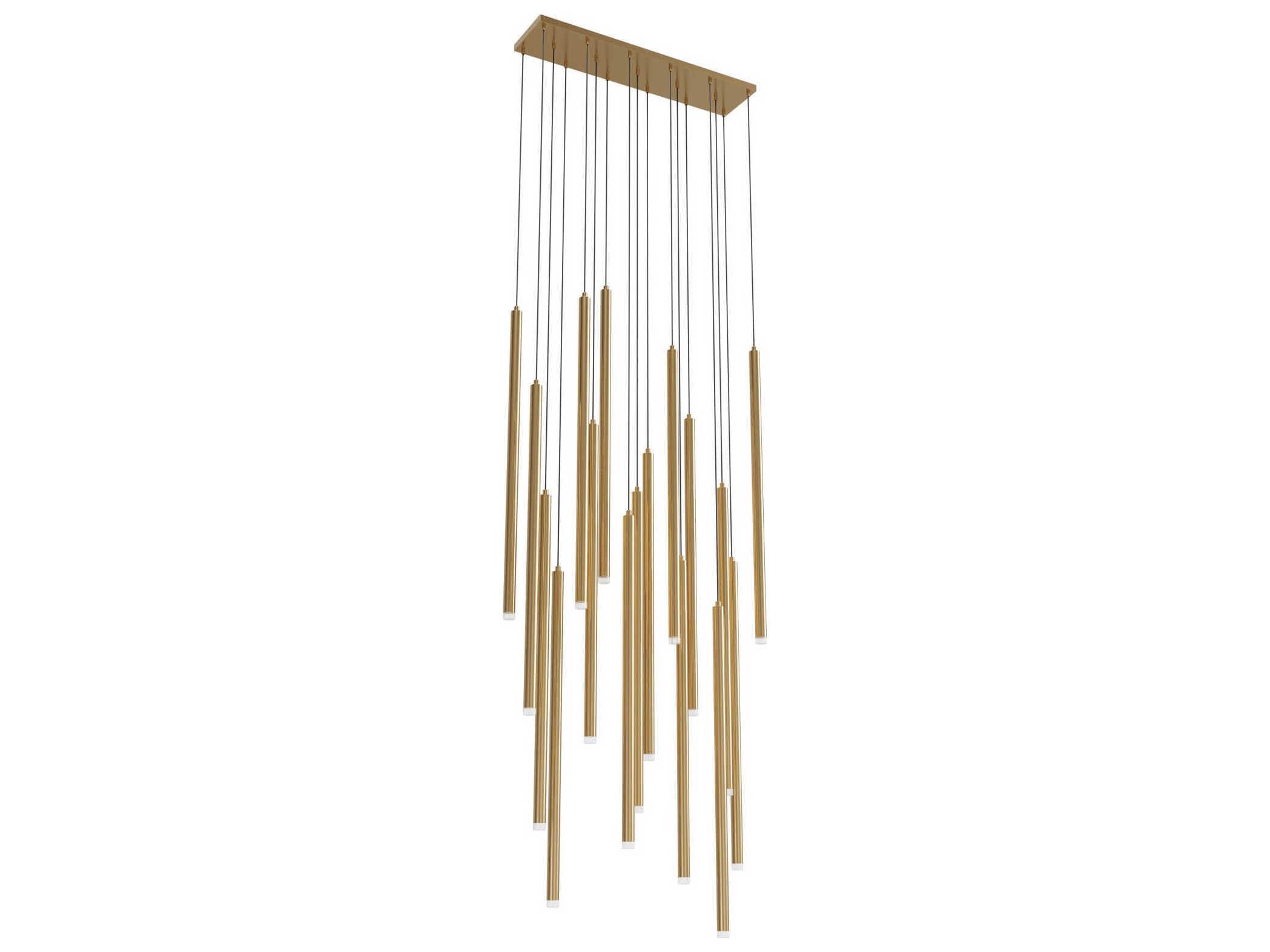 Avenue Lighting Filmore Ave 17-Light Aged Brass Linear Island Pendant