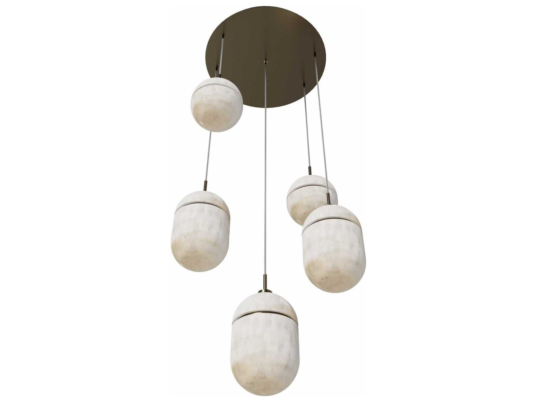 Avenue Lighting Sedona 5-Light Aged Brass Globe Pendant