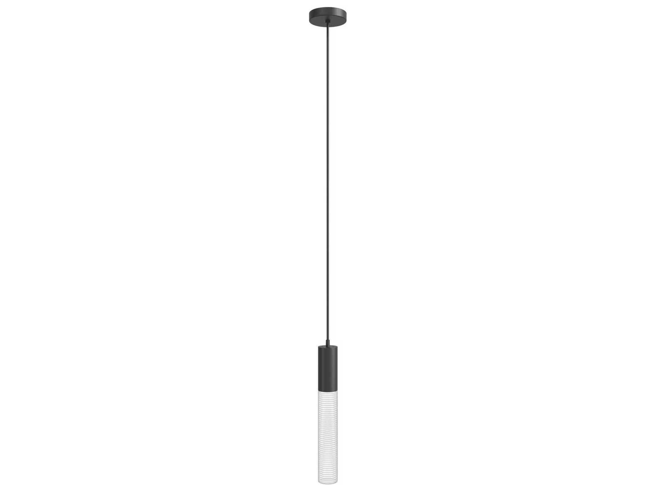 Avenue Lighting Strand 1-Light Black Cylinder Mini Pendant