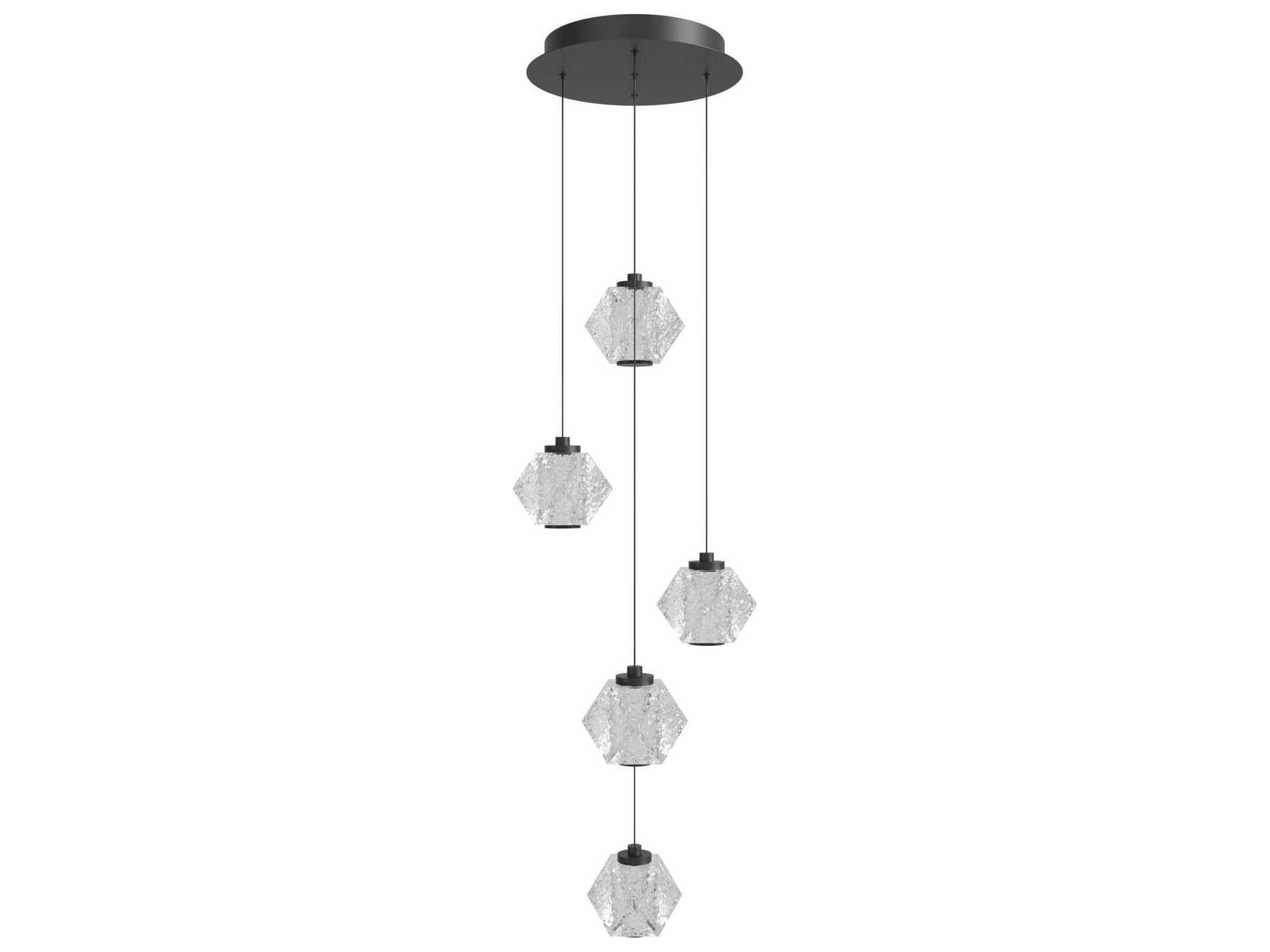 Avenue Lighting Beluga 5-Light Black Geometric Pendant