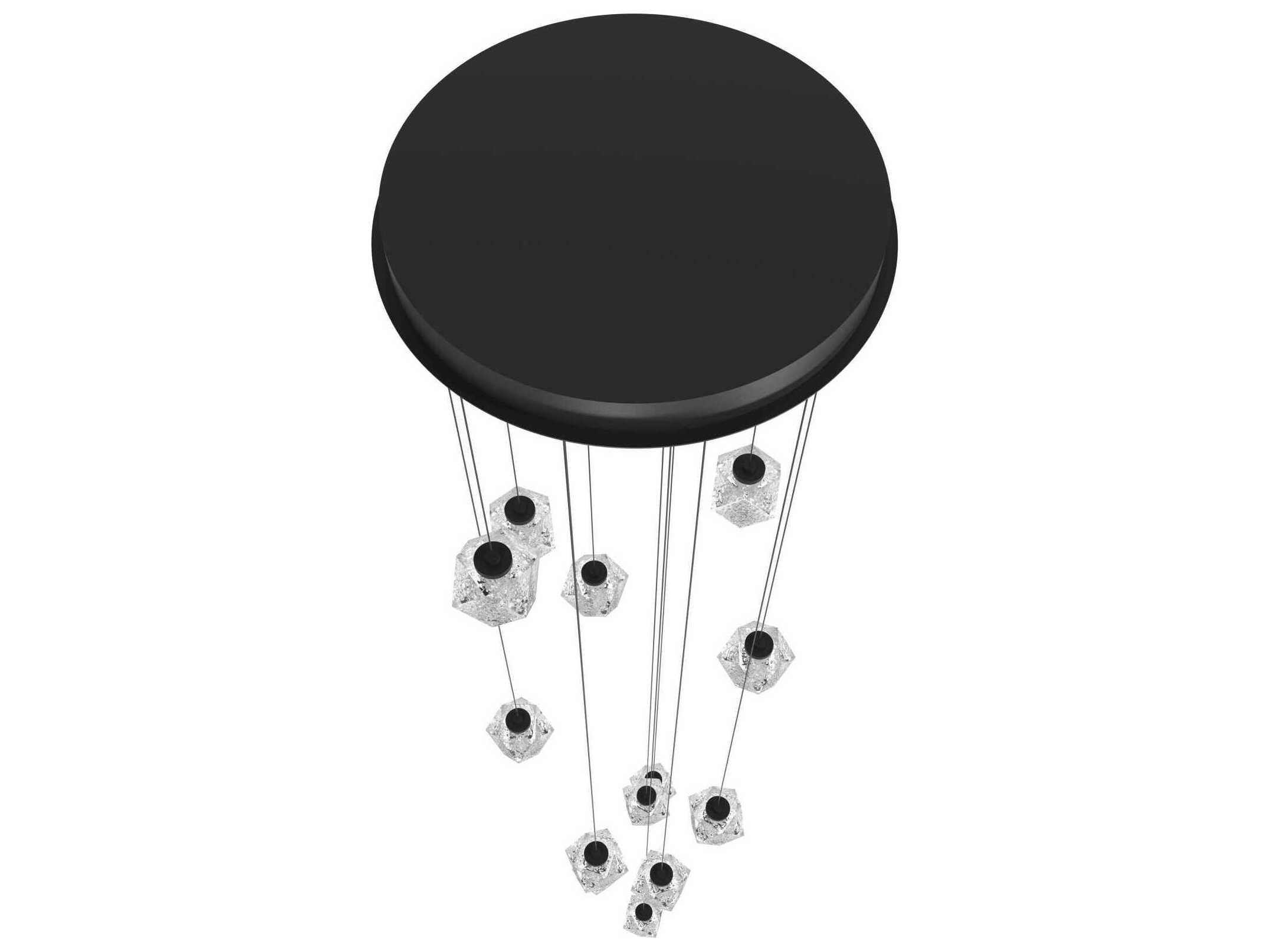 Avenue Lighting Beluga 13-Light Black Geometric Pendant