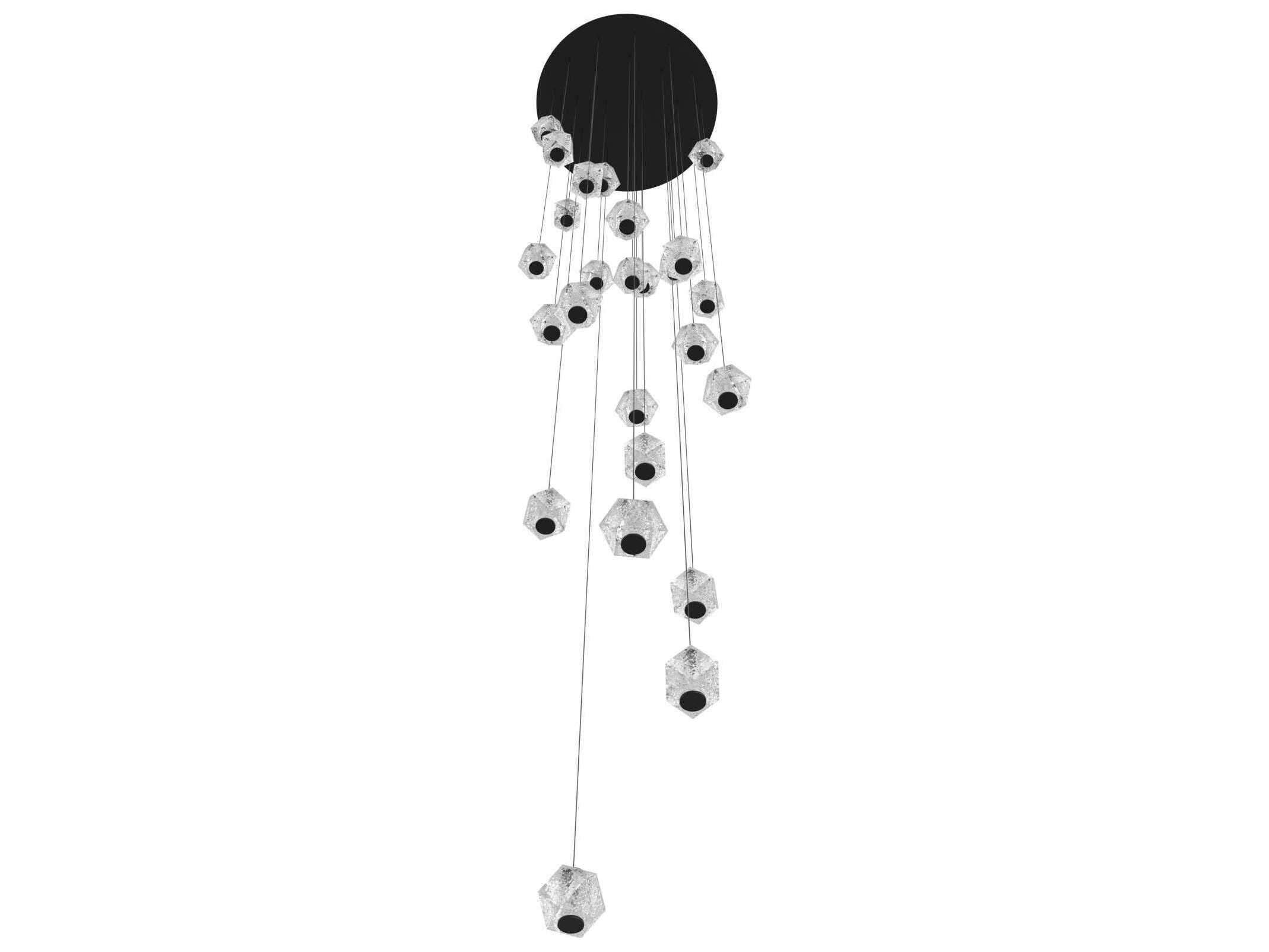Avenue Lighting Beluga 25-Light Black Geometric Pendant