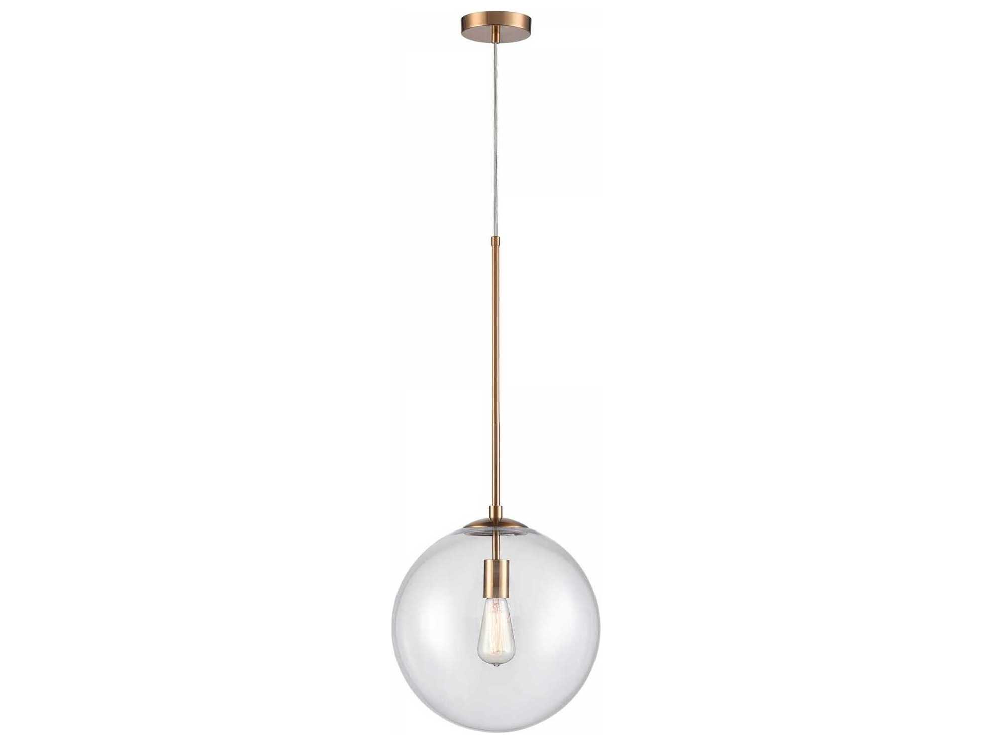 Avenue Lighting Delilah 1-Light Aged Brass Globe Pendant