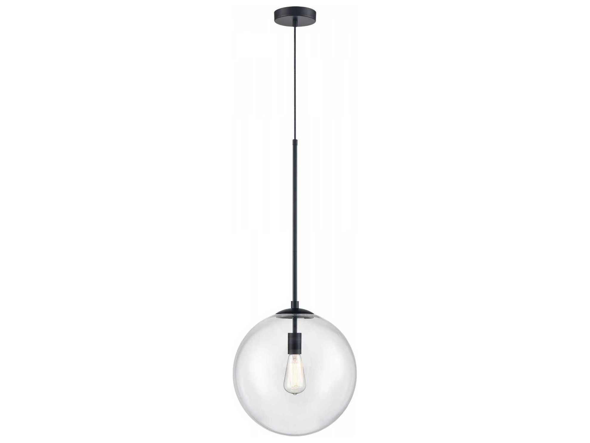 Avenue Lighting Delilah 1-Light Black Globe Pendant