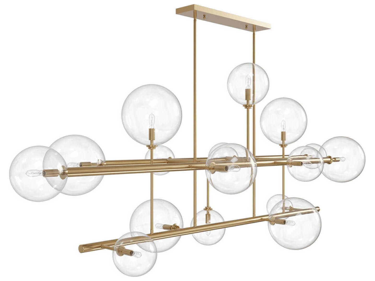 Avenue Lighting Delilah 16-Light Aged Brass Globe Island Pendant
