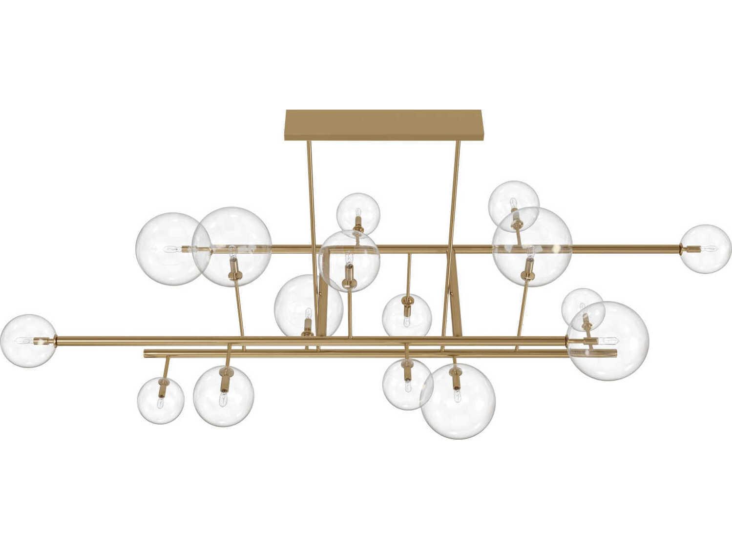 Avenue Lighting Delilah 16-Light Aged Brass Globe Island Pendant