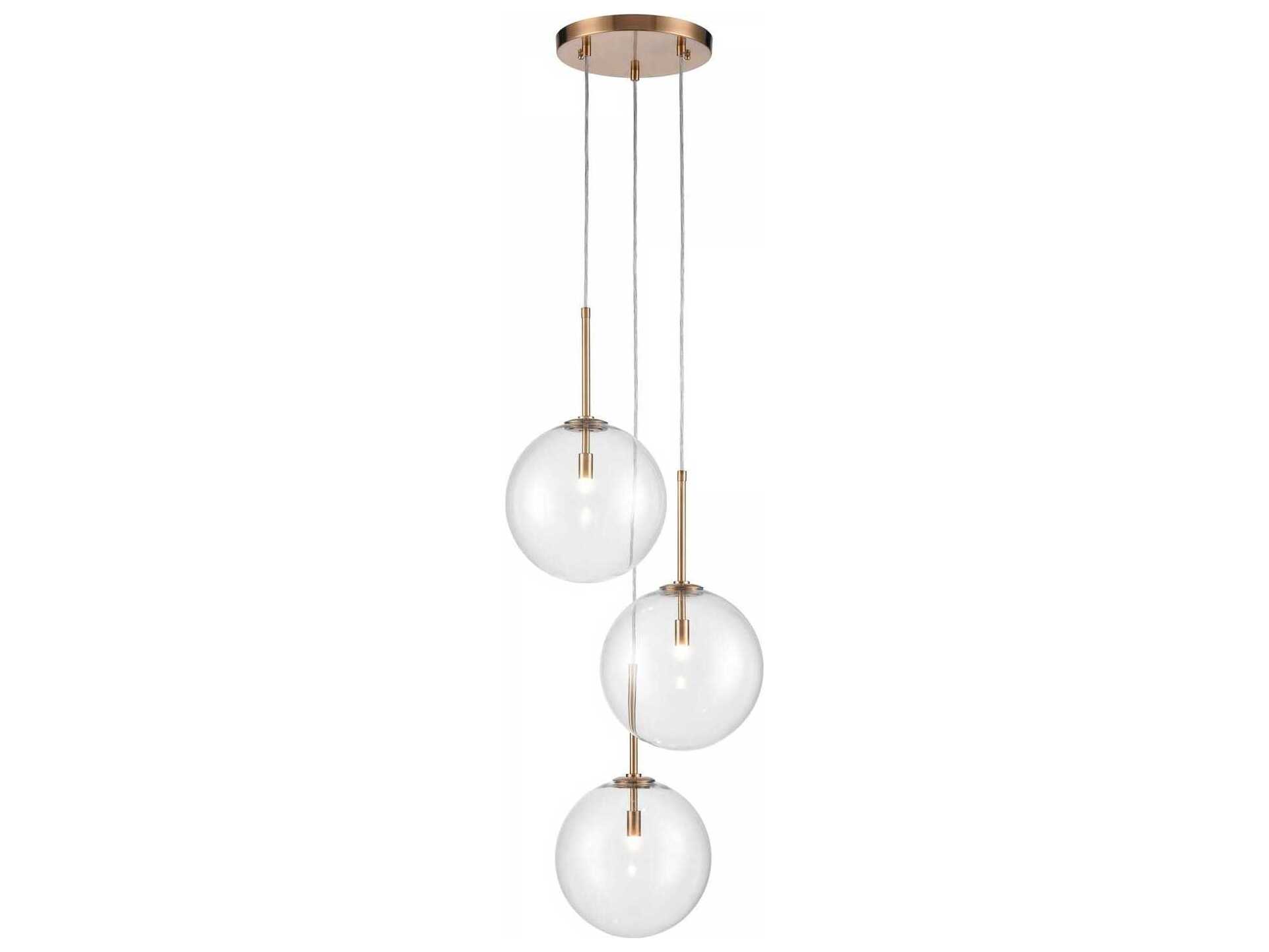 Avenue Lighting Delilah 3-Light Aged Brass Globe Pendant
