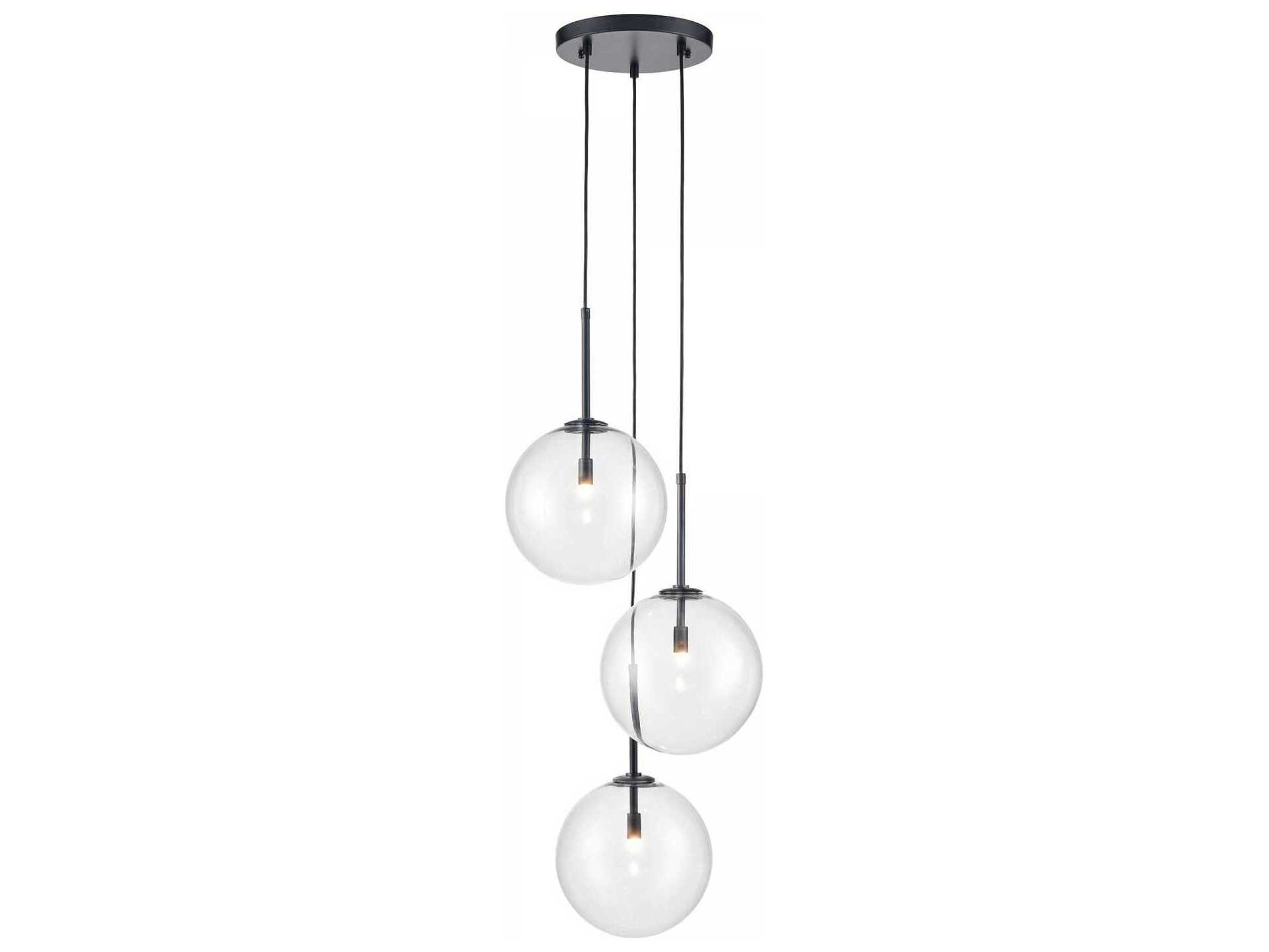 Avenue Lighting Delilah 3-Light Black Globe Pendant