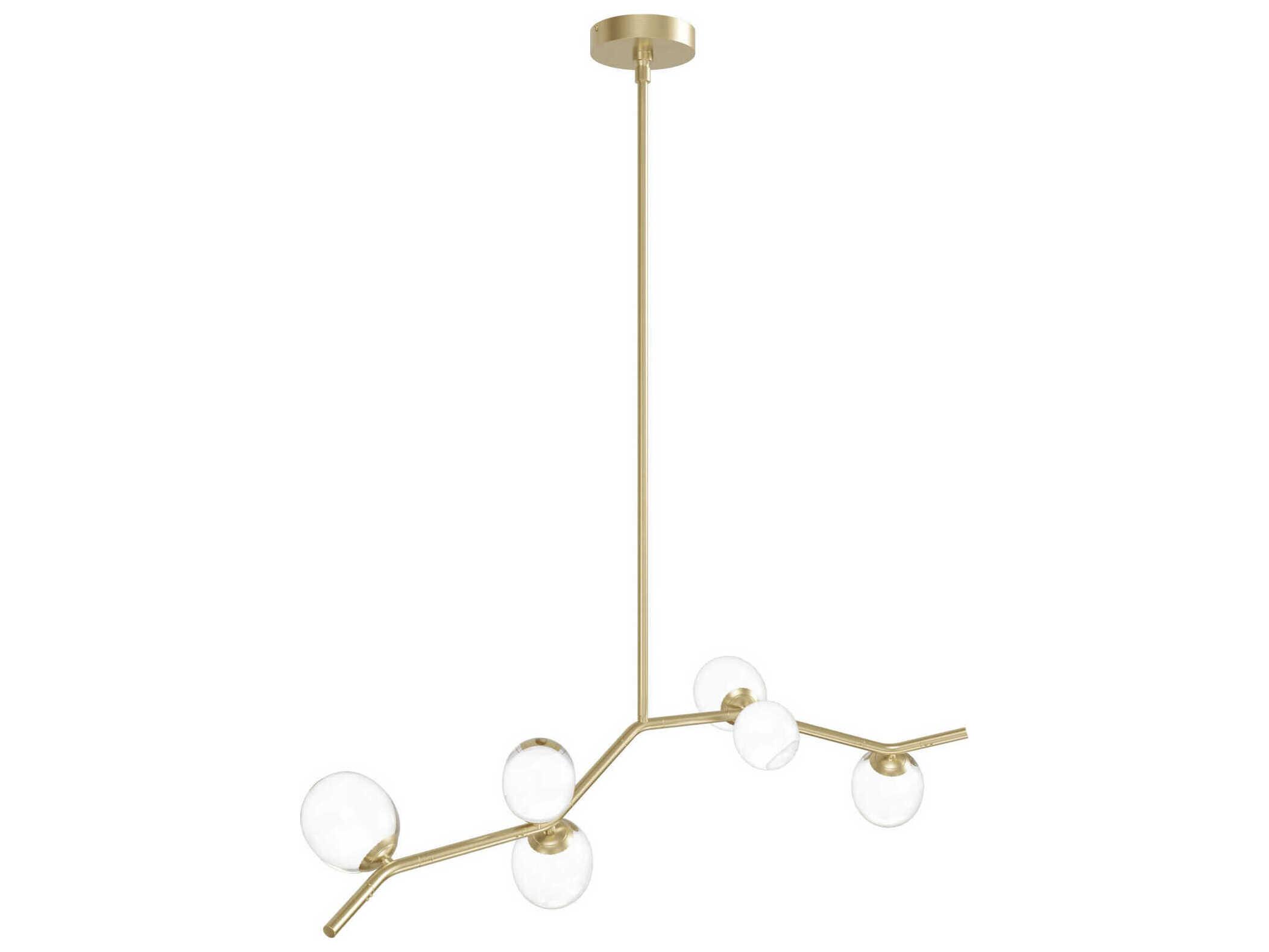 Avenue Lighting Hampton 6-Light Brushed Brass Globe Island Pendant